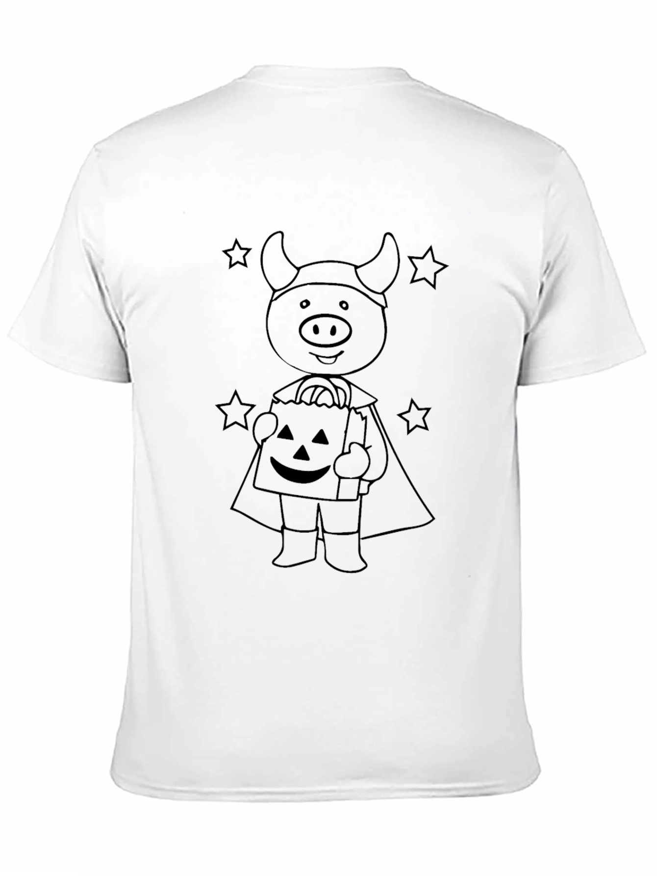 Halloween Pig Costume Black T-Shirt