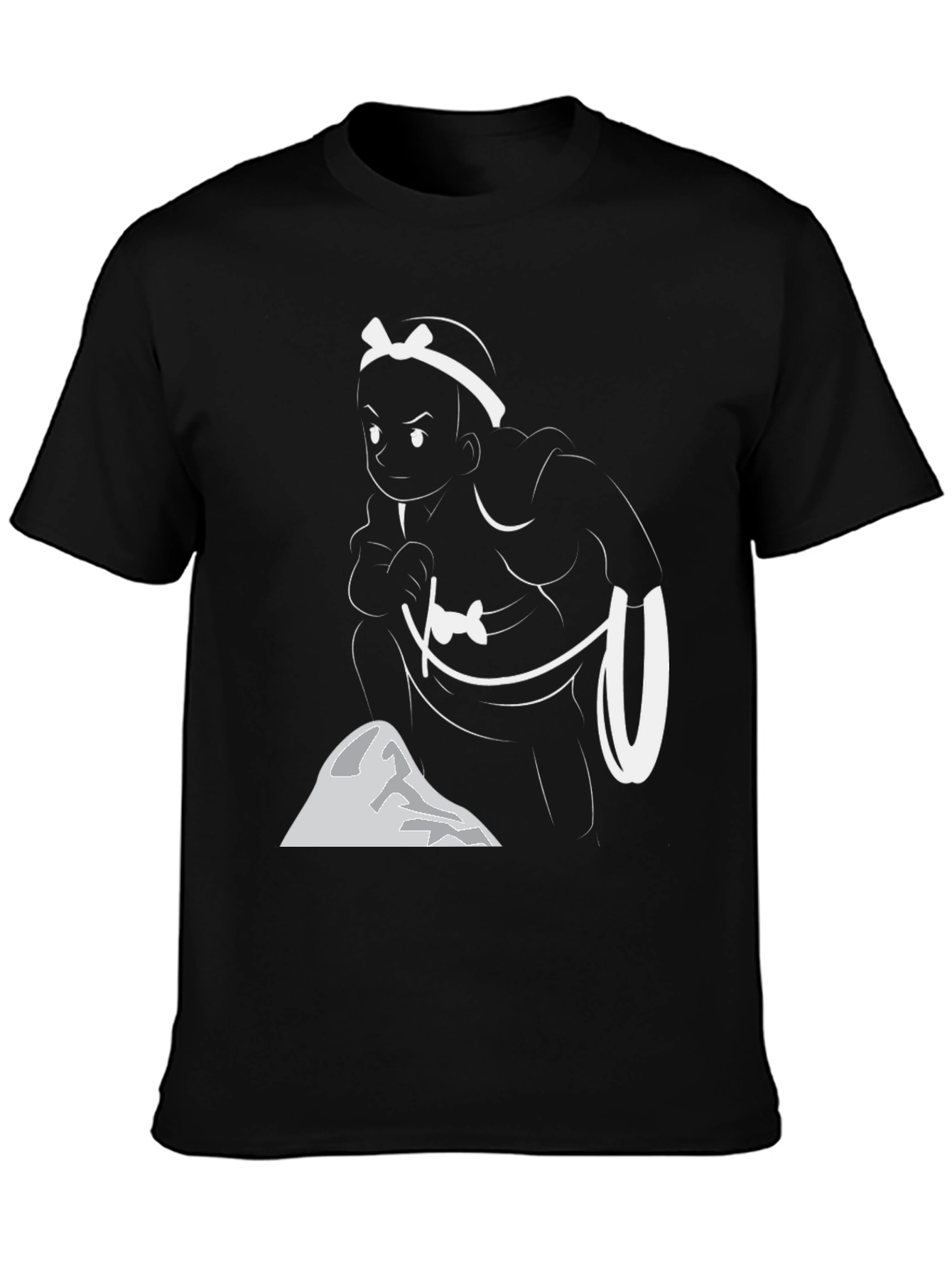 Sumo Wrestler Graphic Tee - Black Cotton T-Shirt