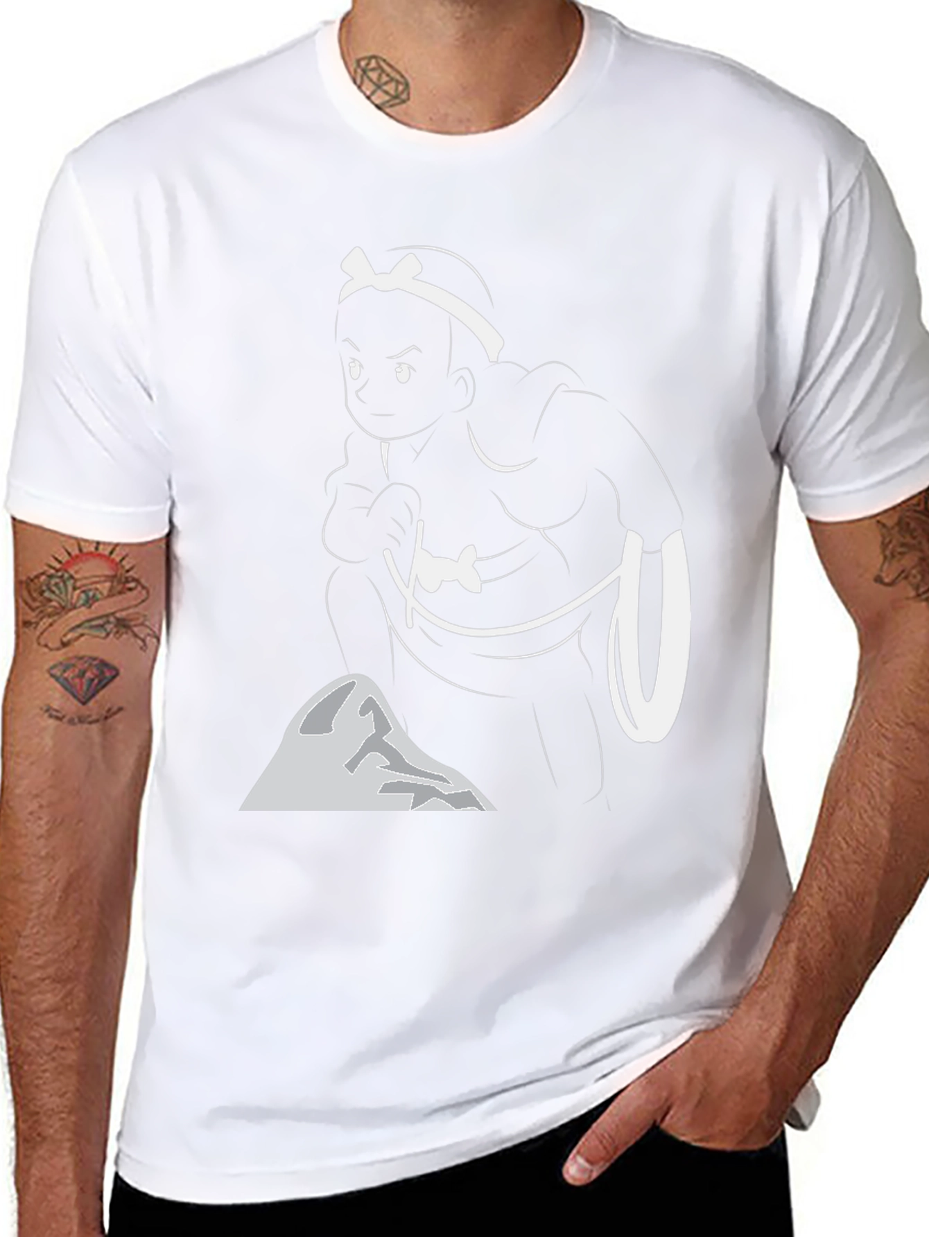 Sumo Wrestler Graphic Tee - Black Cotton T-Shirt