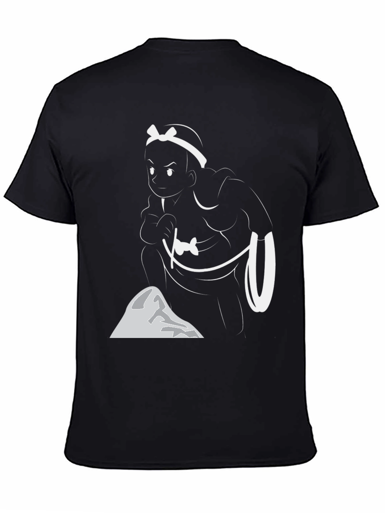 Sumo Wrestler Graphic Tee - Black Cotton T-Shirt