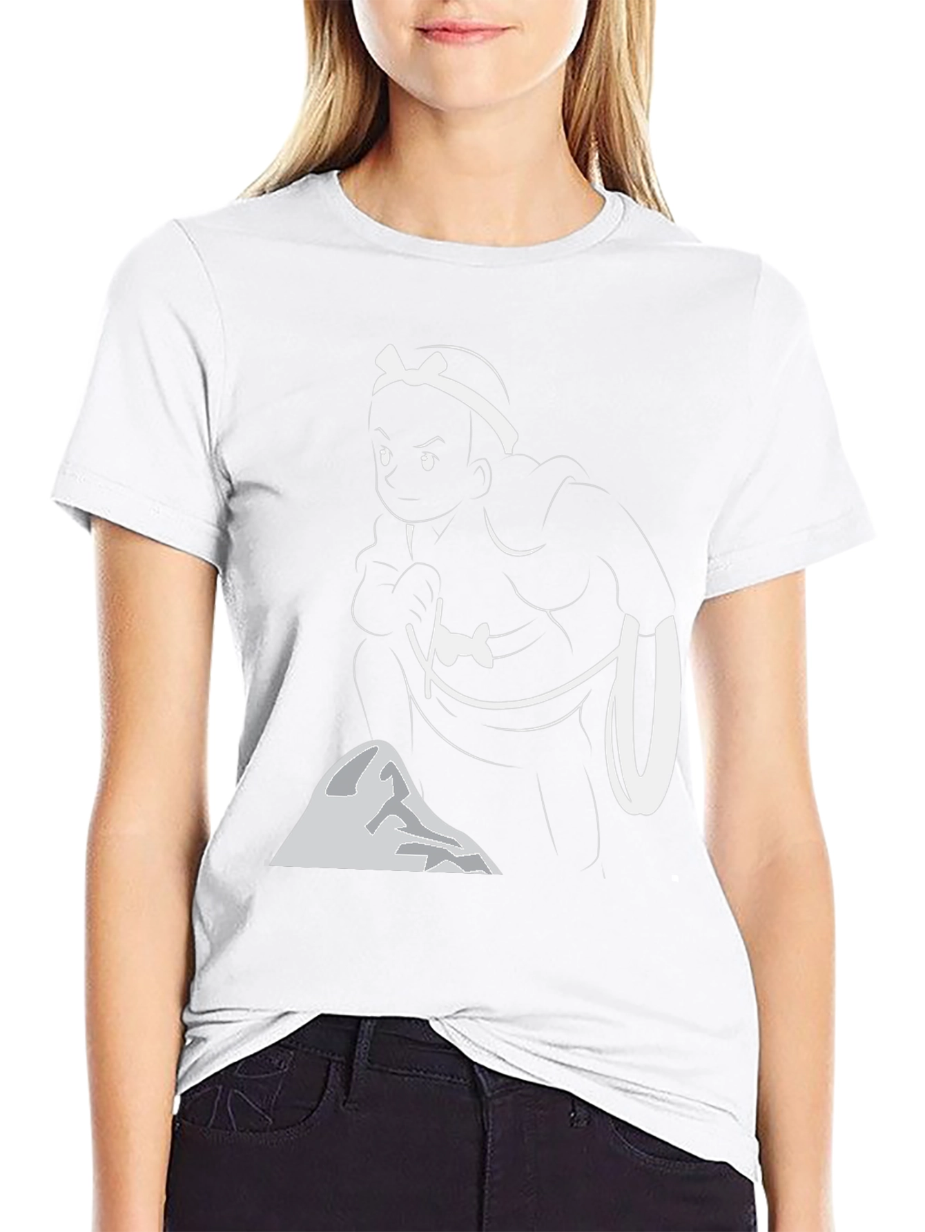 Sumo Wrestler Graphic Tee - Black Cotton T-Shirt