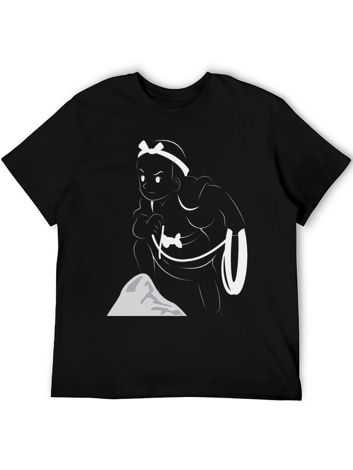 Sumo Wrestler Graphic Tee - Black Cotton T-Shirt