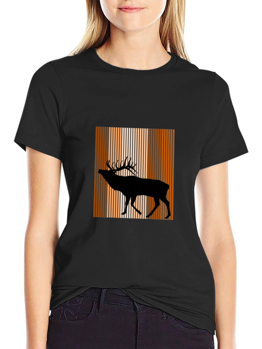 Stag Silhouette Striped T-Shirt