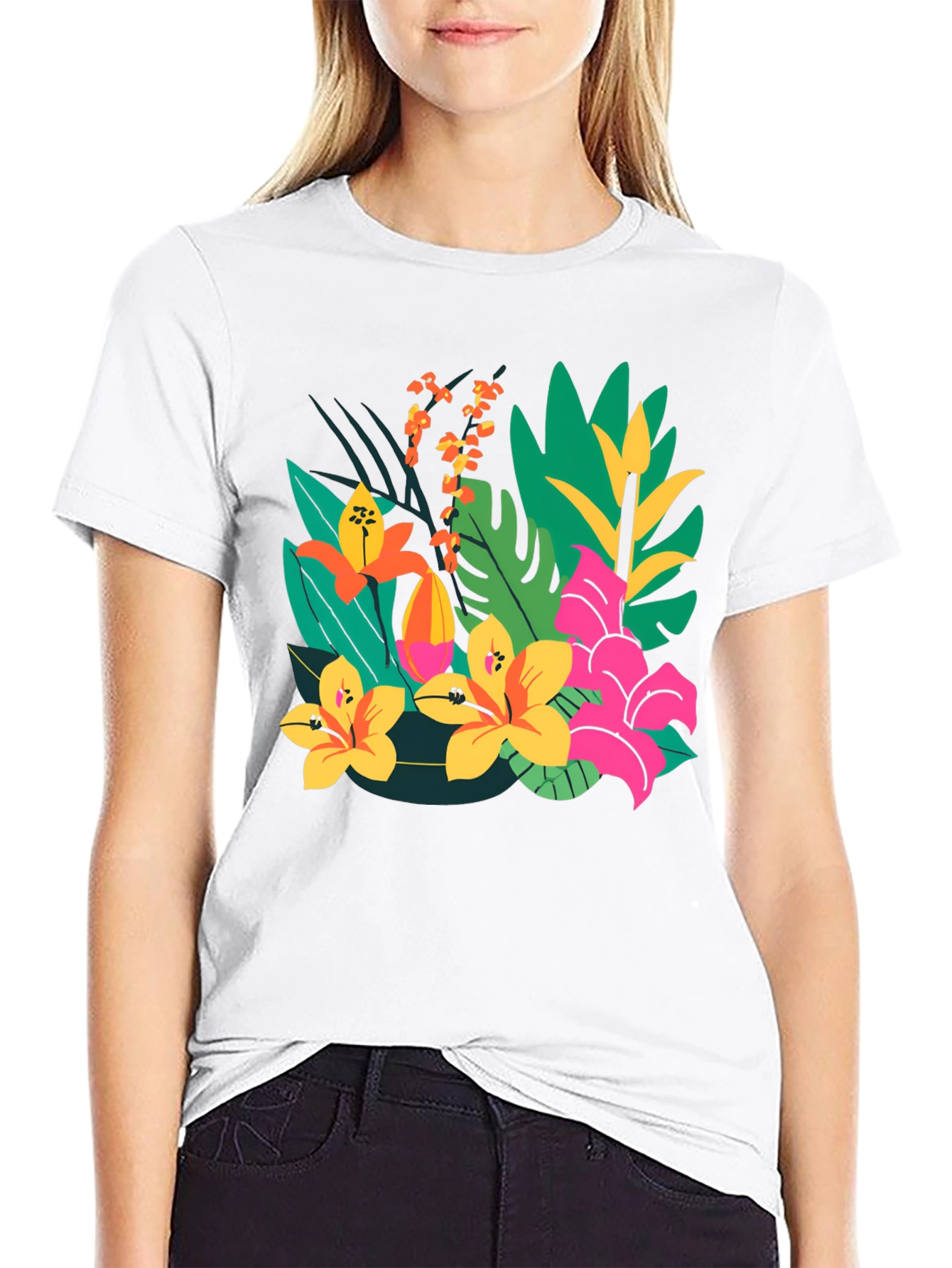 Tropical Flower T-Shirt: Vibrant Floral Graphic Tee