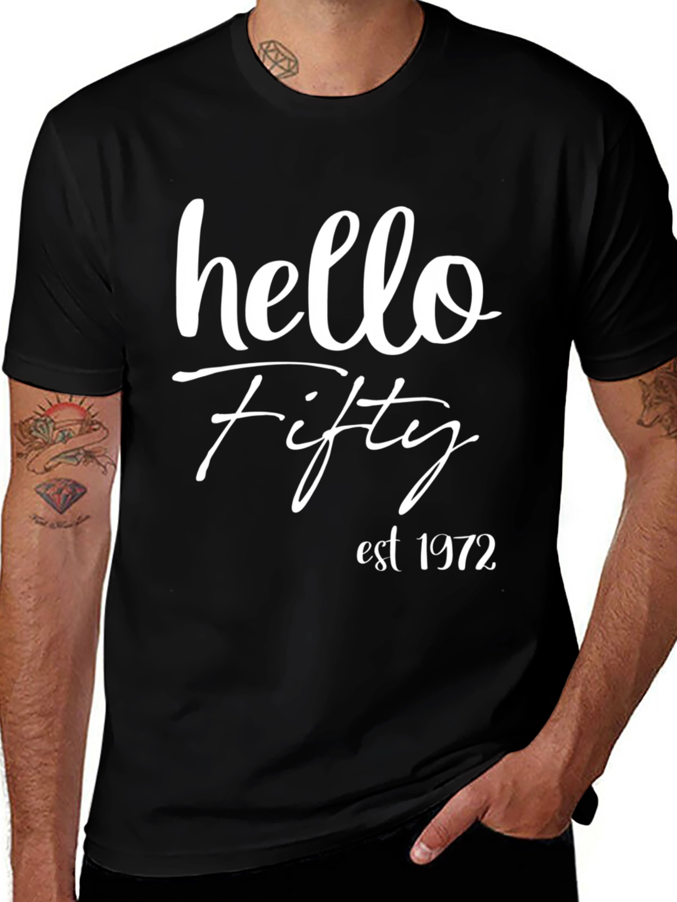 Hello Fifty Est 1972 Birthday T-Shirt
