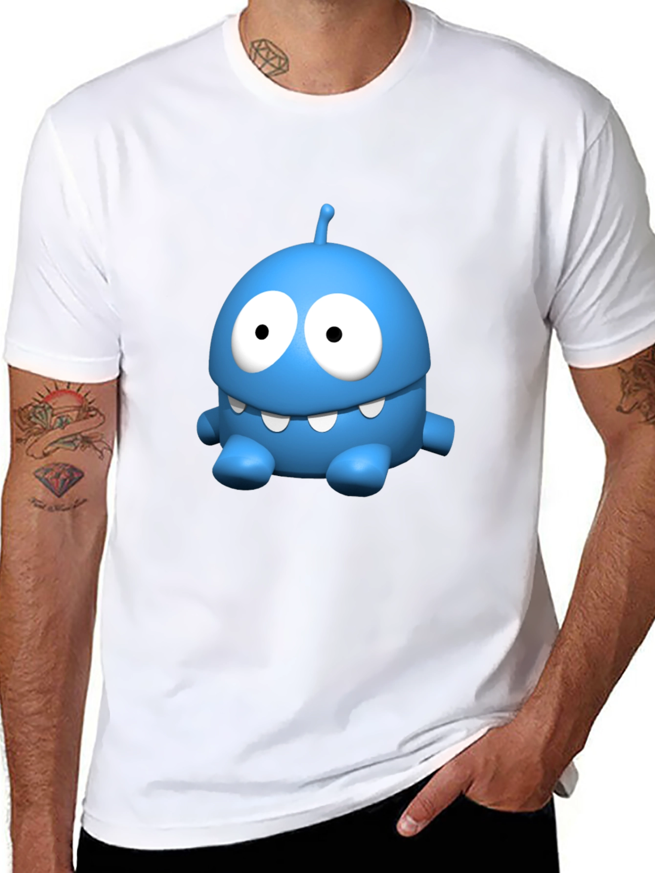 Om Nom Cartoon Graphic T-Shirt