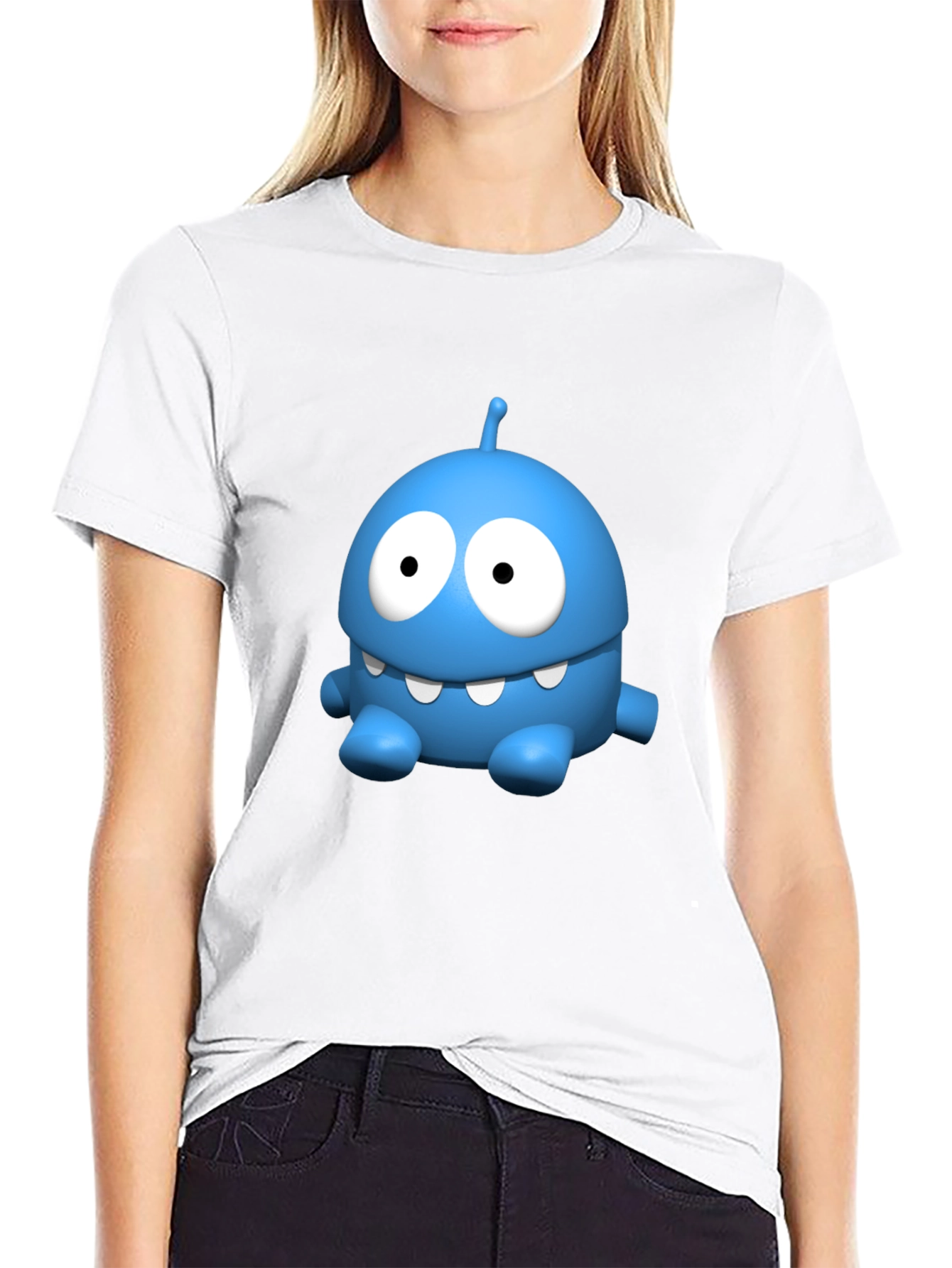 Om Nom Cartoon Graphic T-Shirt