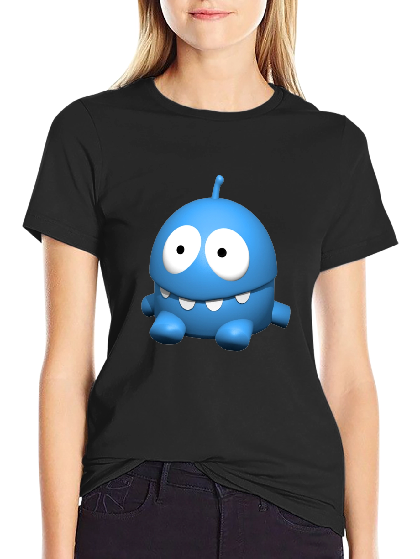 Om Nom Cartoon Graphic T-Shirt