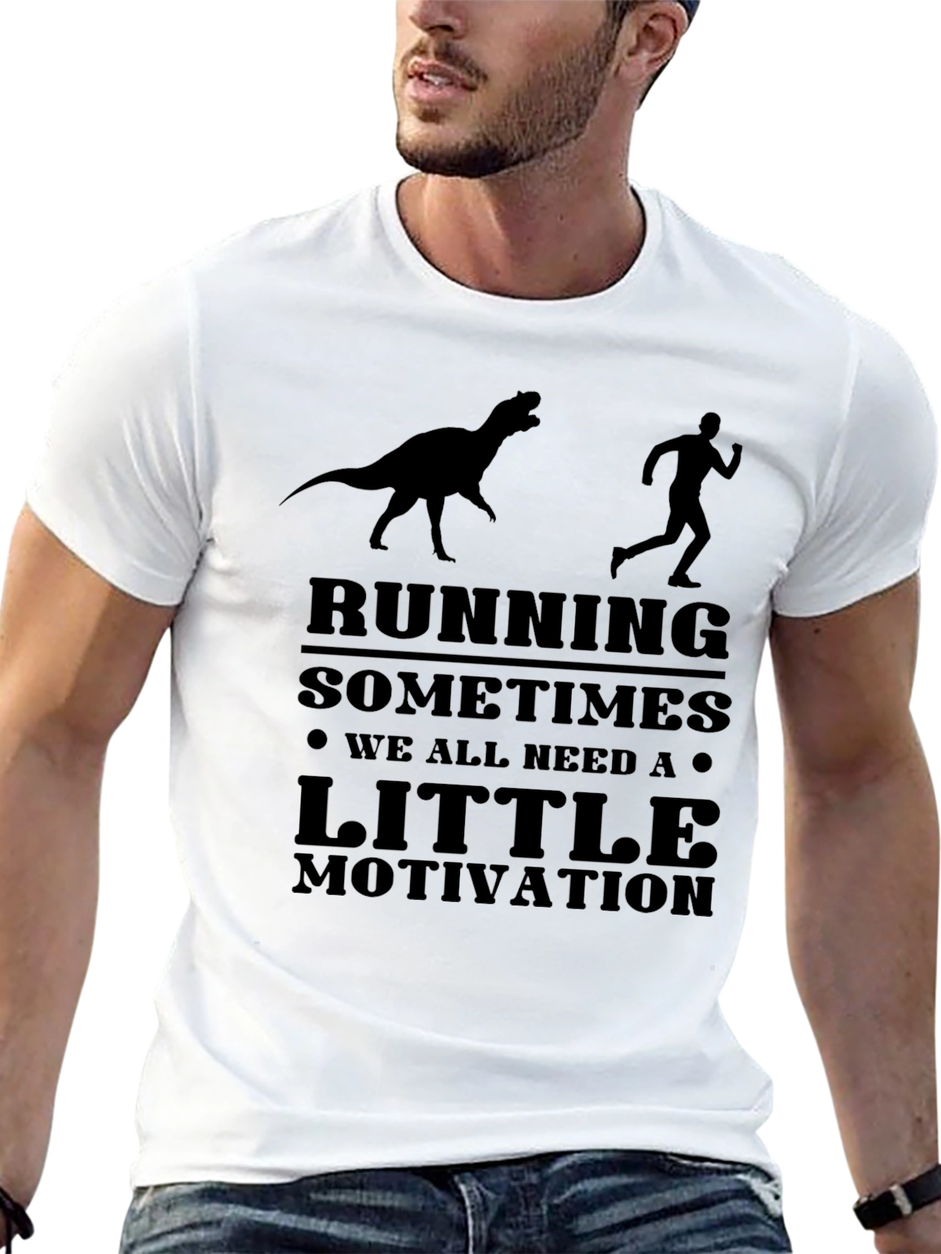 Running Motivation T-Shirt - Dinosaur Chase