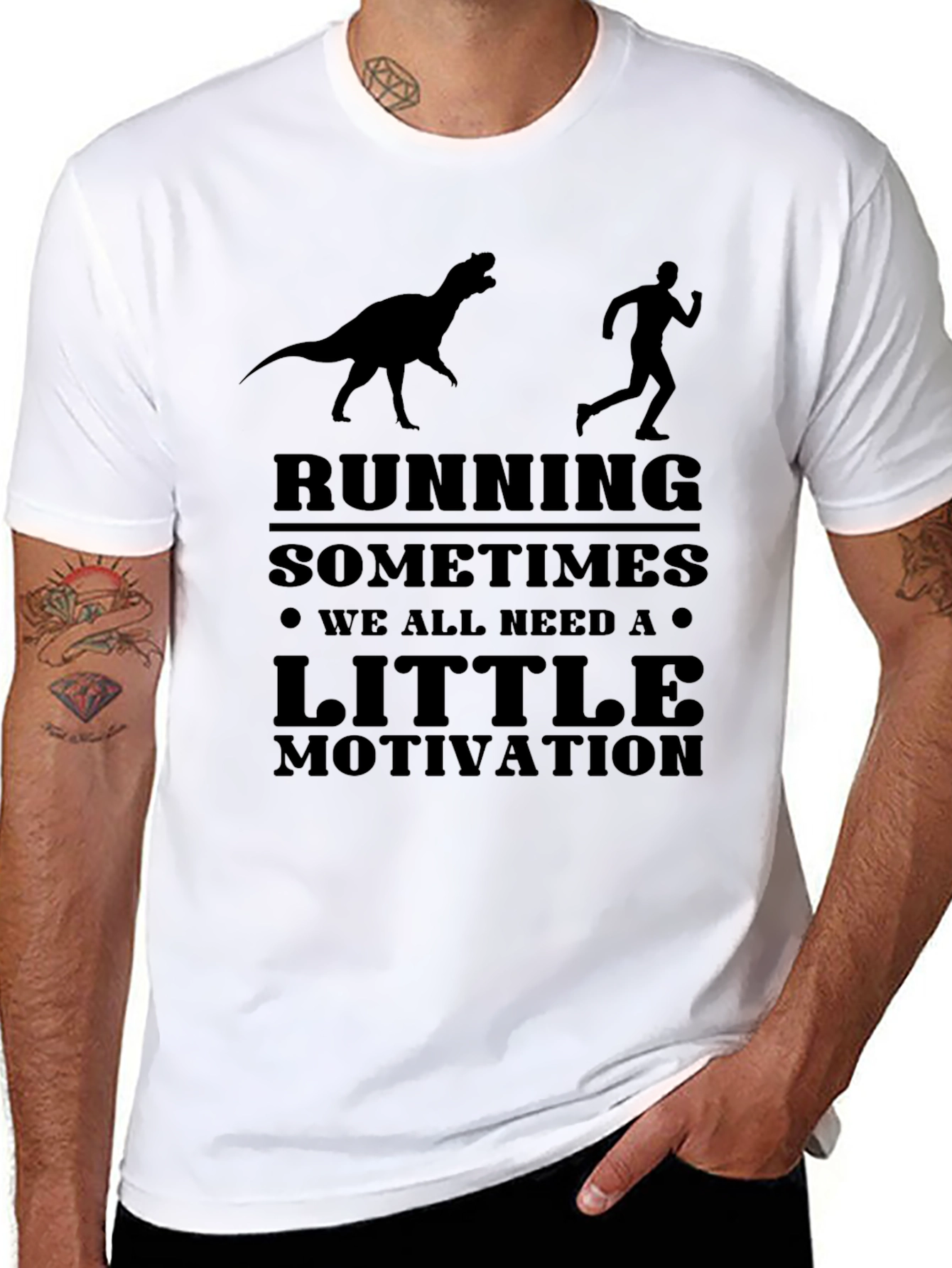Running Motivation T-Shirt - Dinosaur Chase