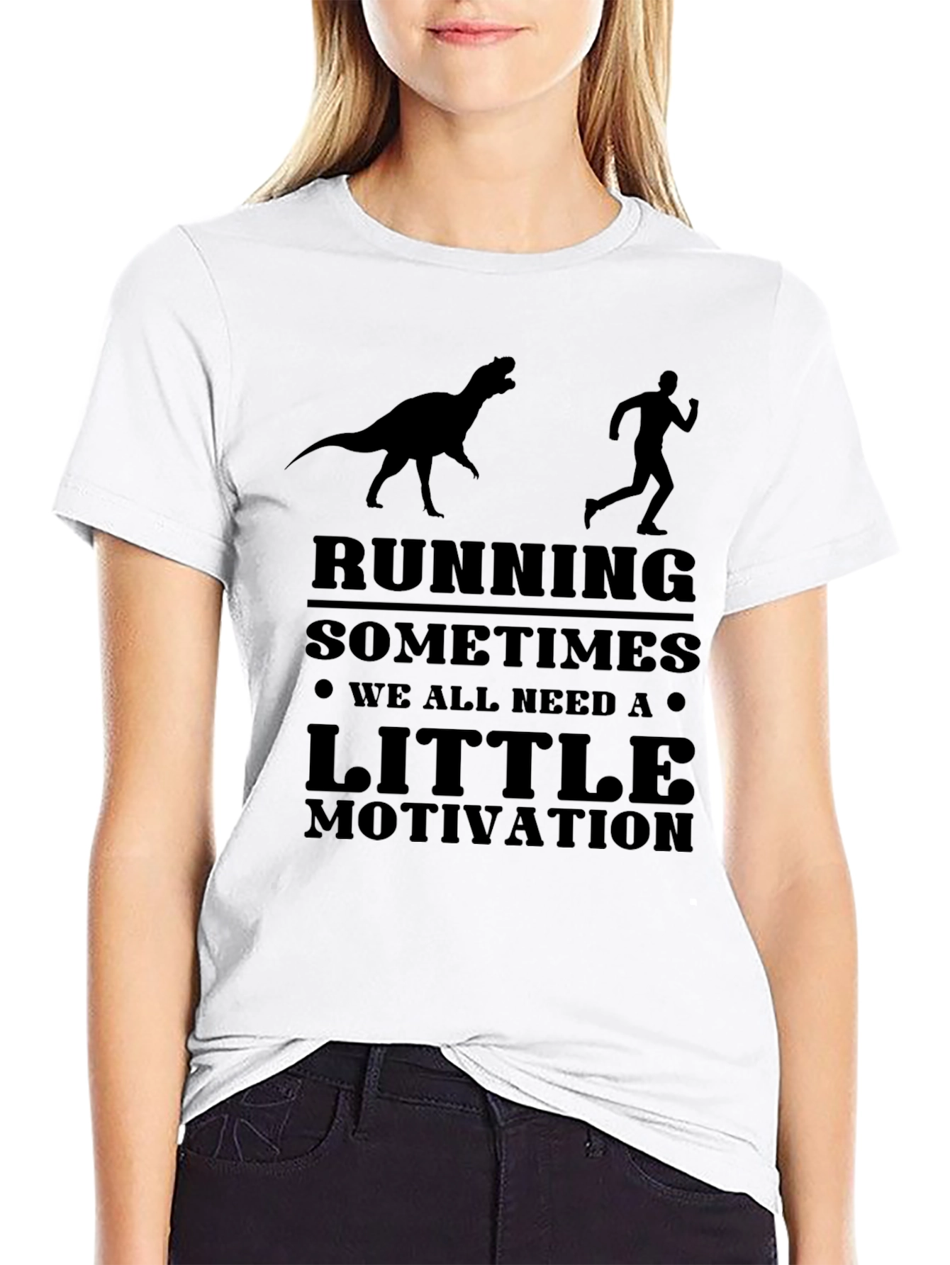 Running Motivation T-Shirt - Dinosaur Chase