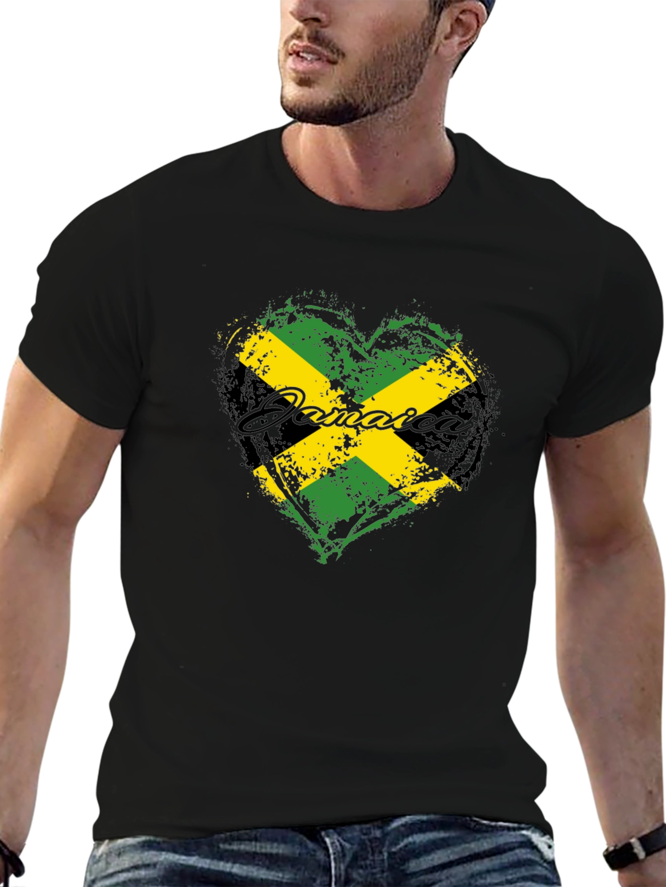 Jamaica Flag Heart T-Shirt