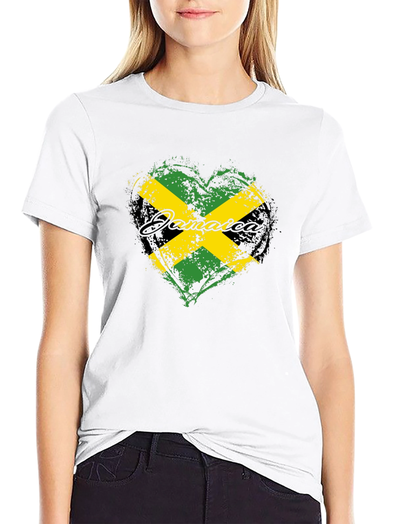 Jamaica Flag Heart T-Shirt