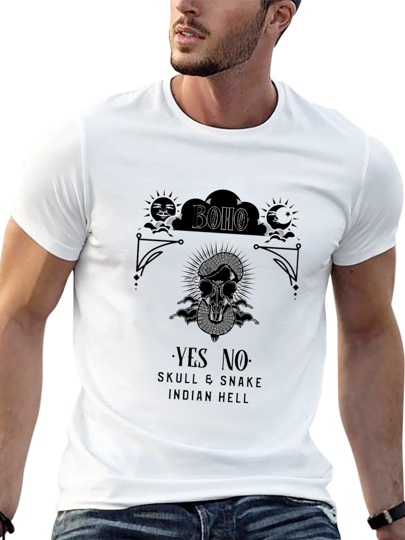 Boho Skull & Snake Graphic Tee