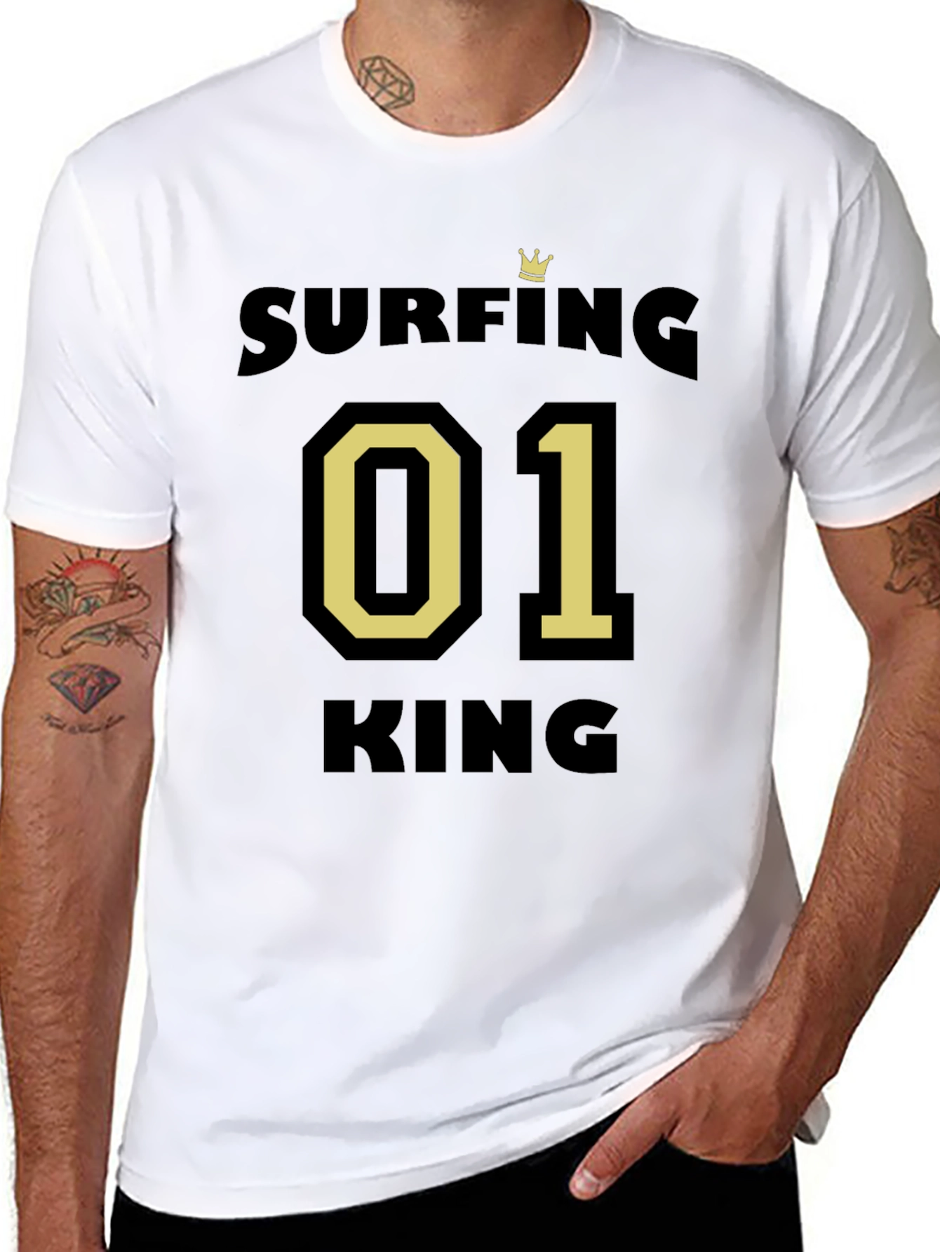 Surfing King 01 T-Shirt - Stylish Mens Tee