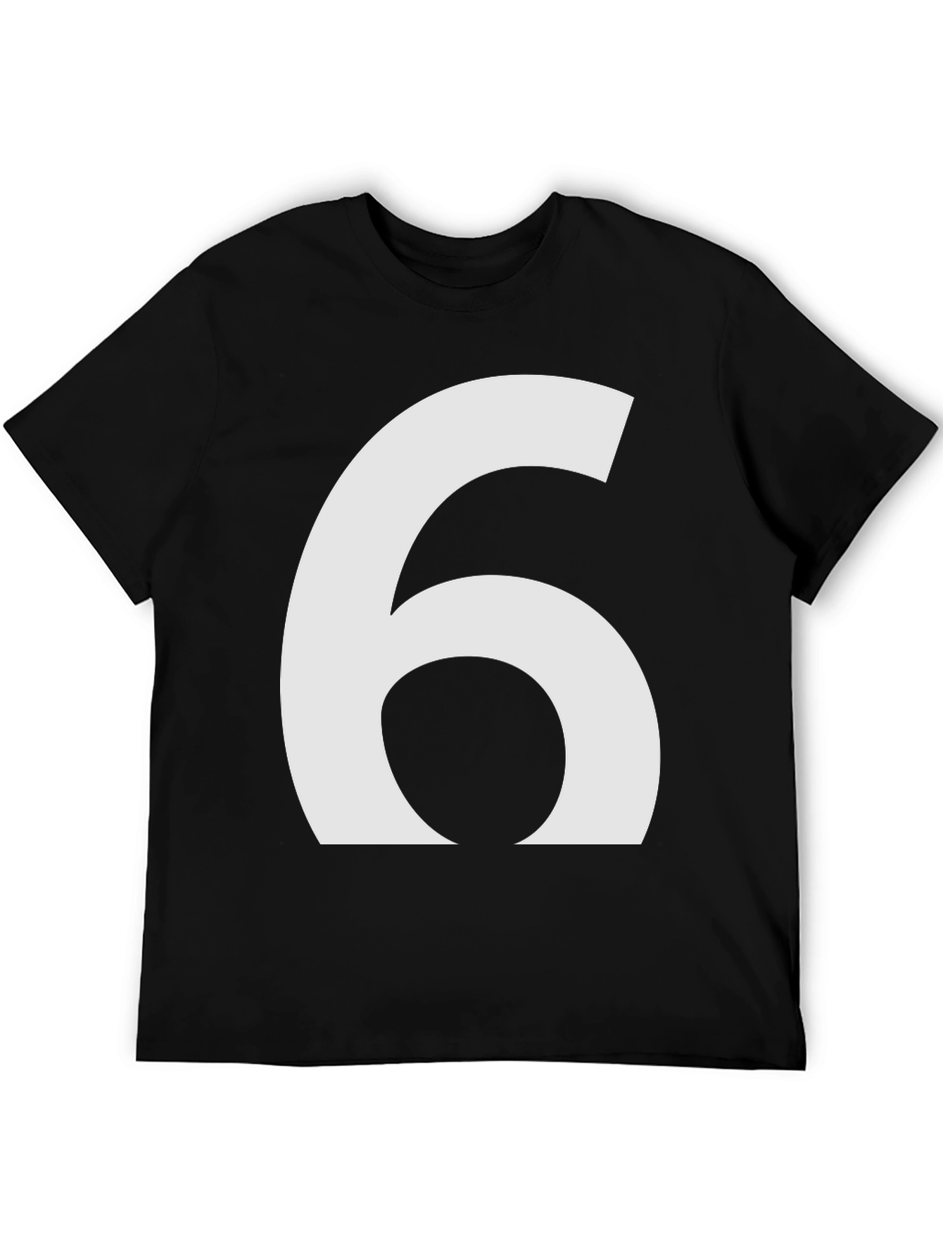 Number 6 Graphic T-Shirt - Black Cotton Tee