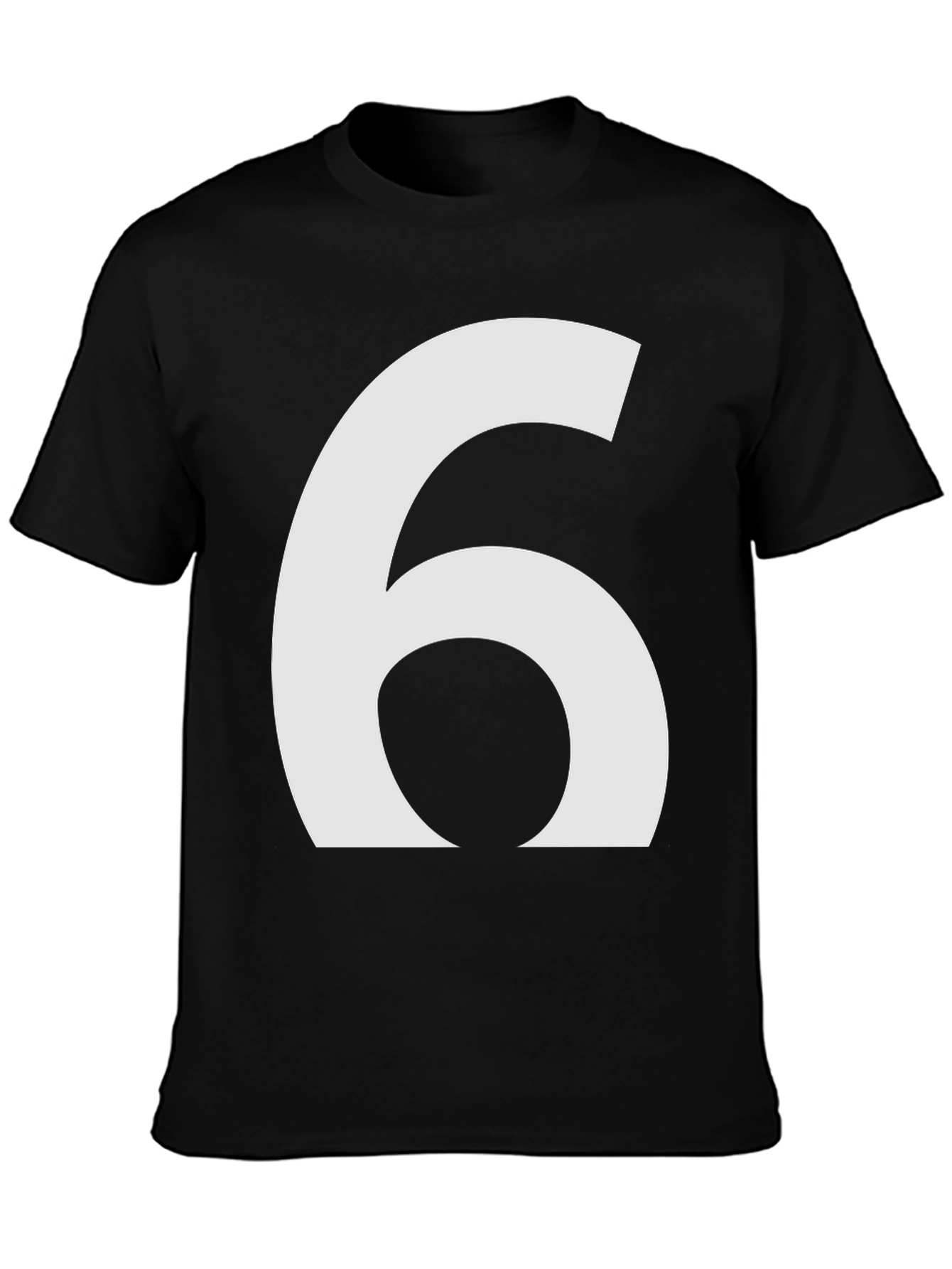 Number 6 Graphic T-Shirt - Black Cotton Tee