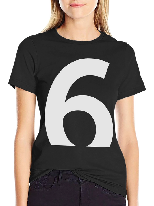 Number 6 Graphic T-Shirt - Black Cotton Tee