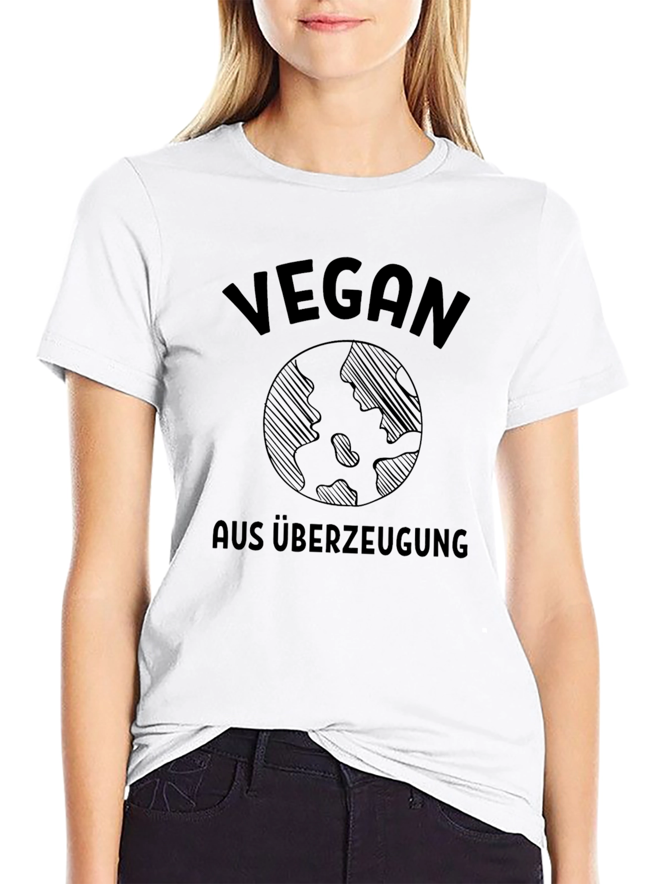 Vegan Earth Graphic T-Shirt - Black