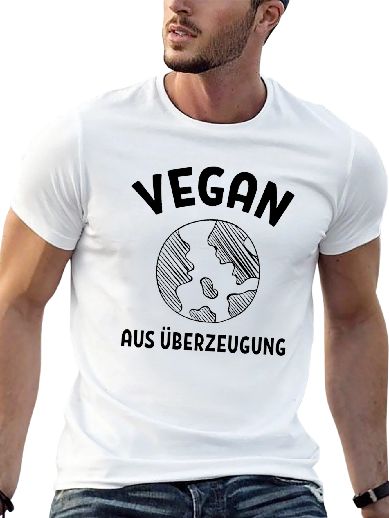 Vegan Earth Graphic T-Shirt - Black
