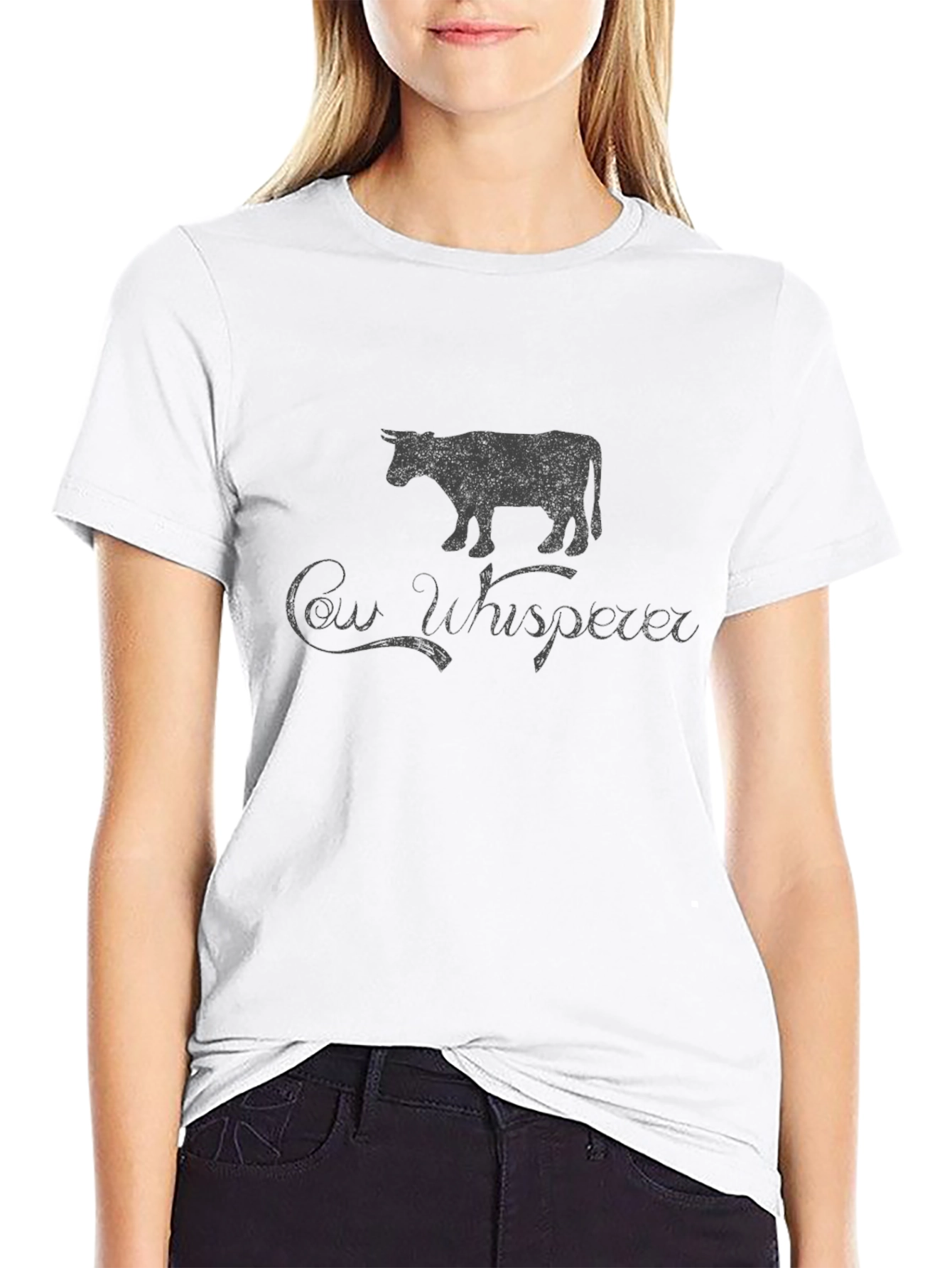 Cow Whisperer Graphic Tee - Black Casual Shirt