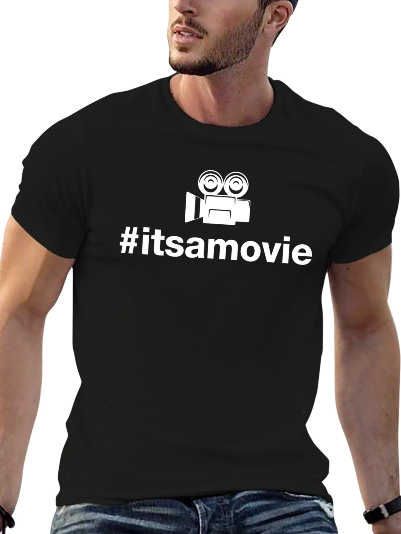 #itsamovie Black Cotton T-Shirt - Movie Lover Tee