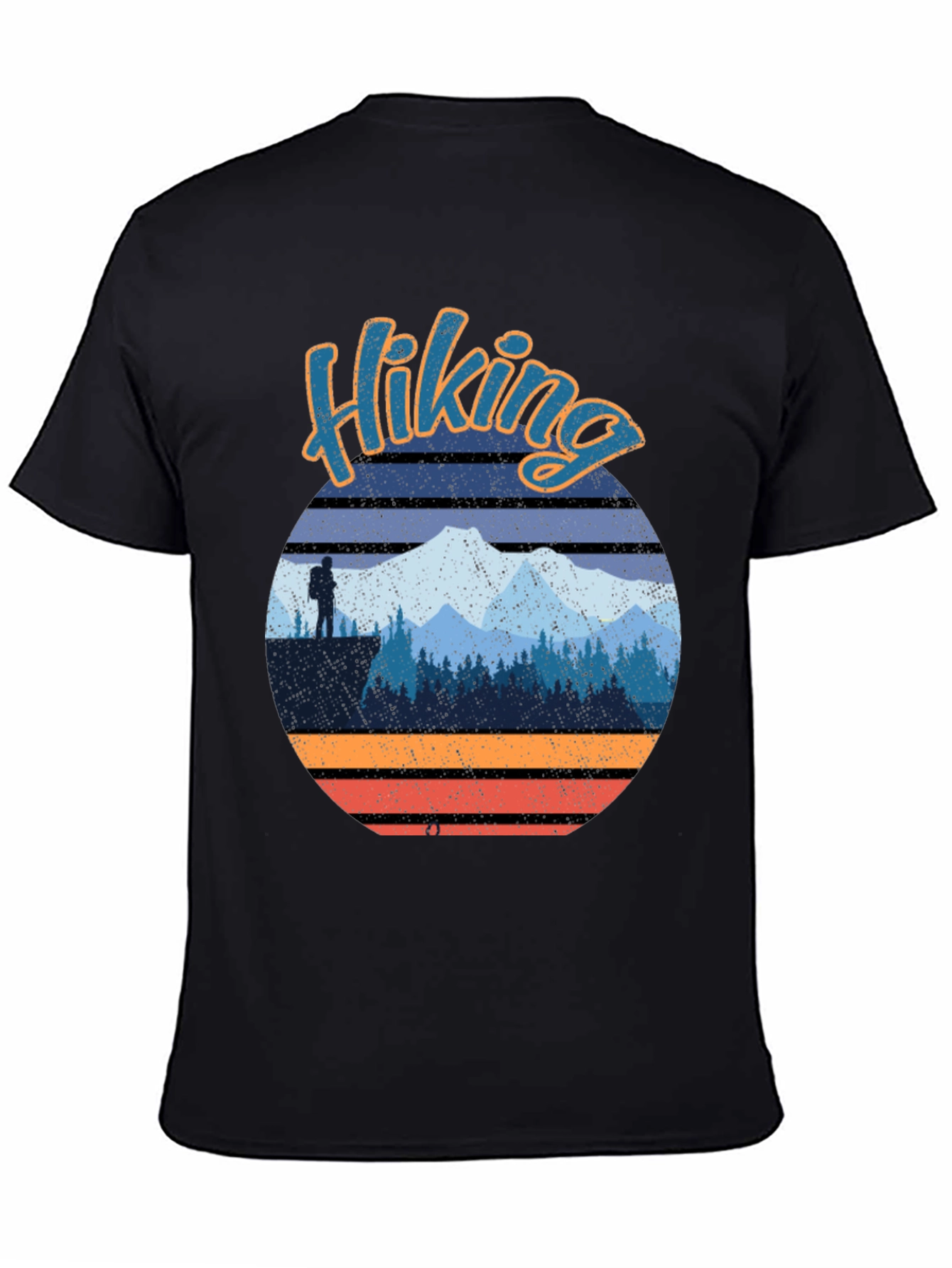 Hiking Adventure T-Shirt - Mountain Sunset Design