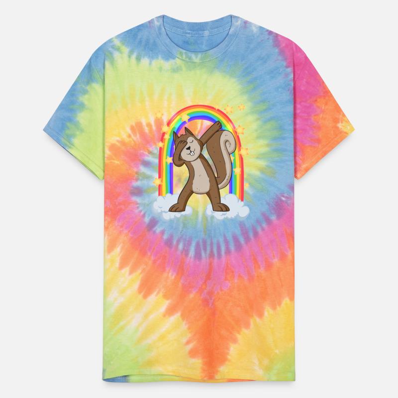 Dabbing squirrel on the rainbow gate