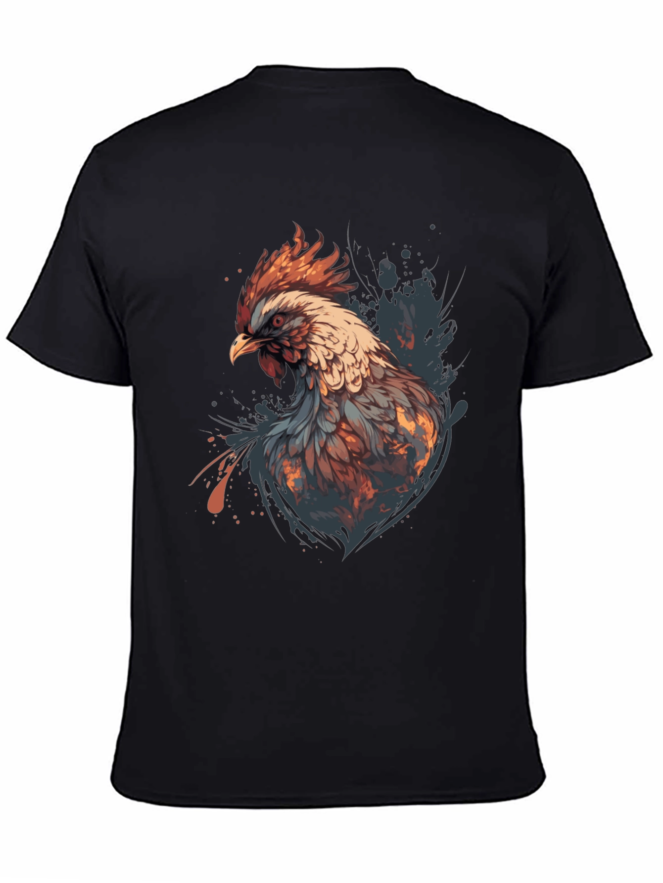 Rooster Graphic Tee - Stylish Mens Black T-Shirt