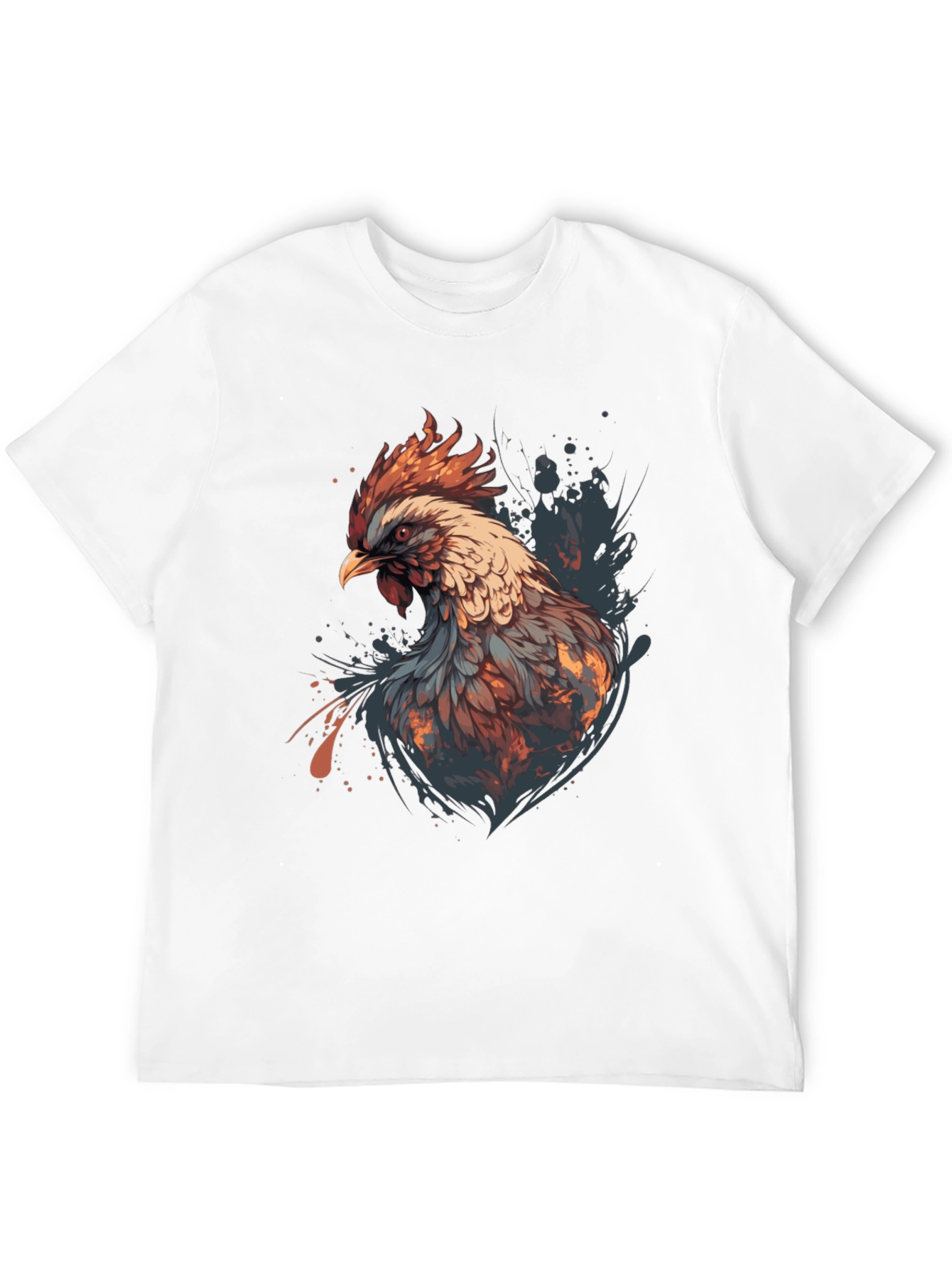 Rooster Graphic Tee - Stylish Mens Black T-Shirt