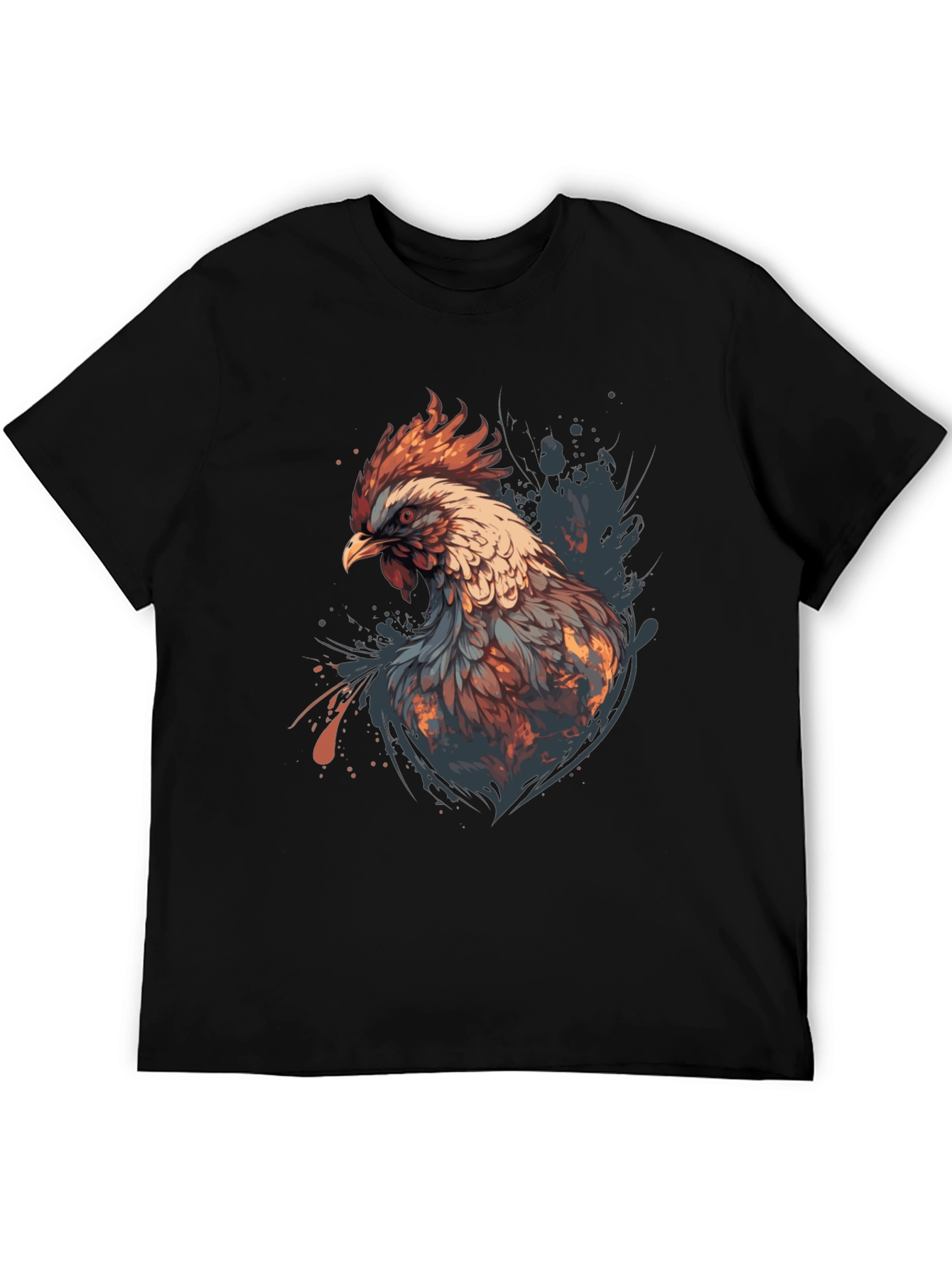 Rooster Graphic Tee - Stylish Mens Black T-Shirt