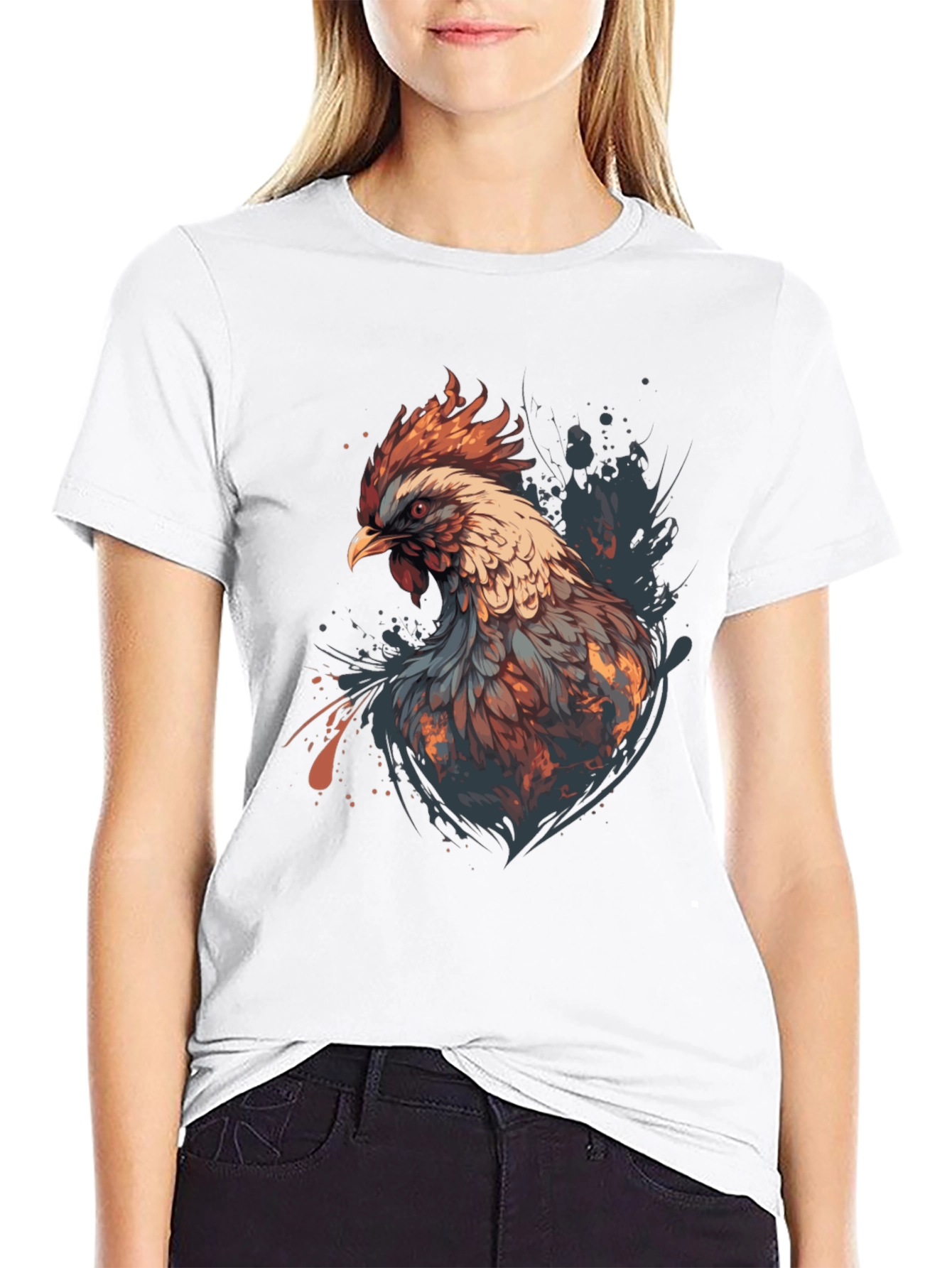 Rooster Graphic Tee - Stylish Mens Black T-Shirt