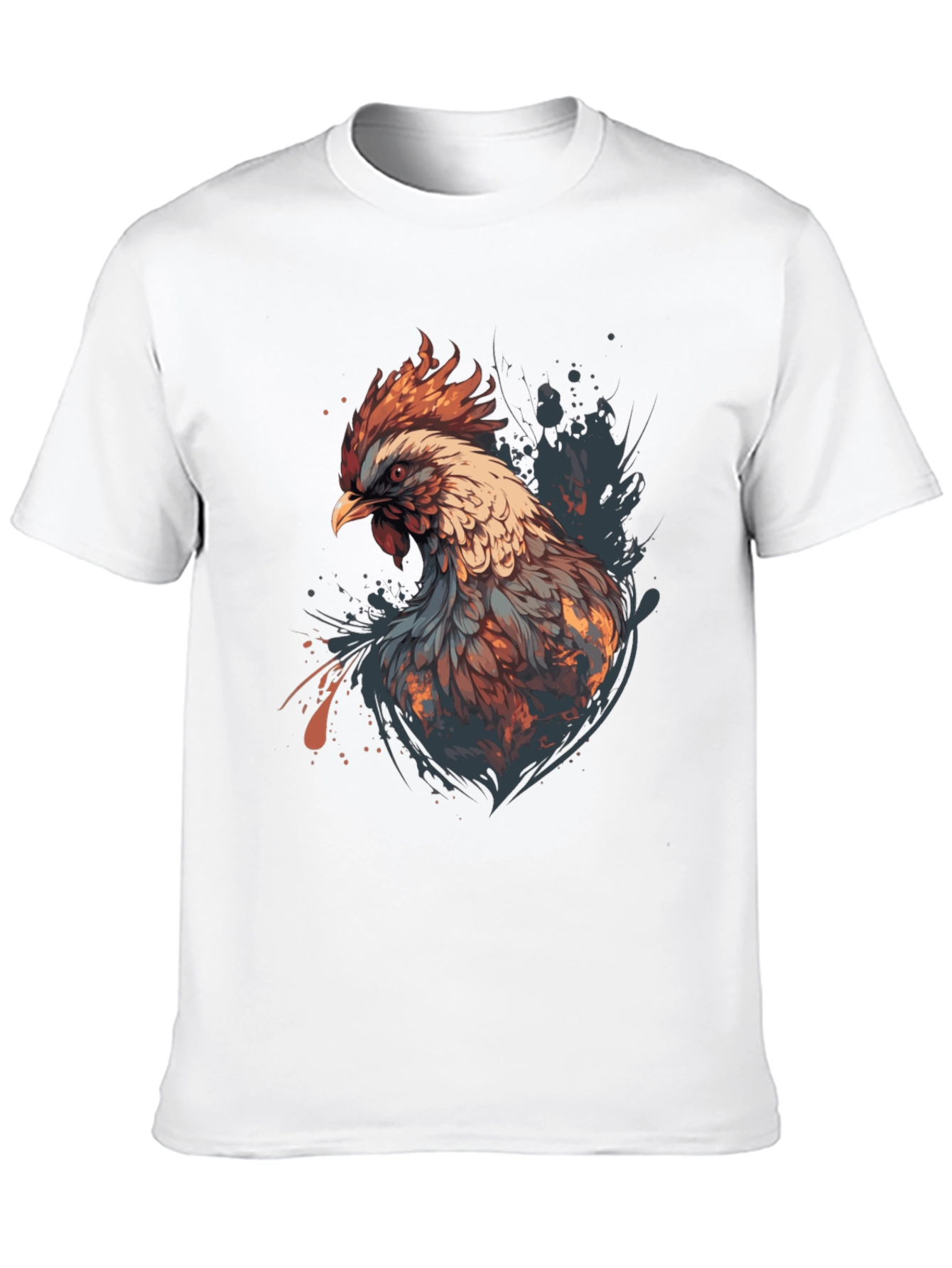 Rooster Graphic Tee - Stylish Mens Black T-Shirt