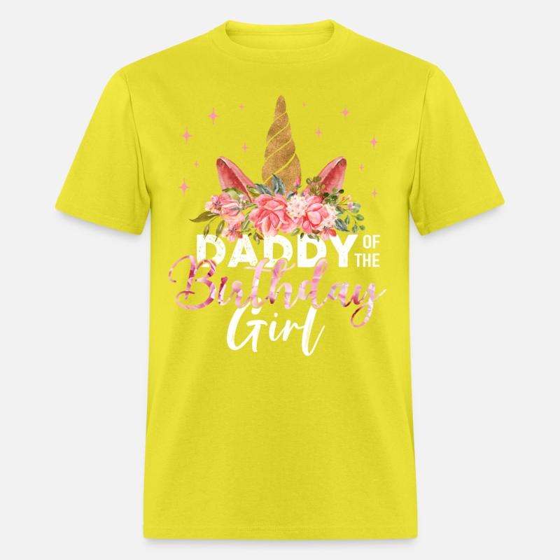 Daddy Of The Birthday Girl Father Flora Unicorn