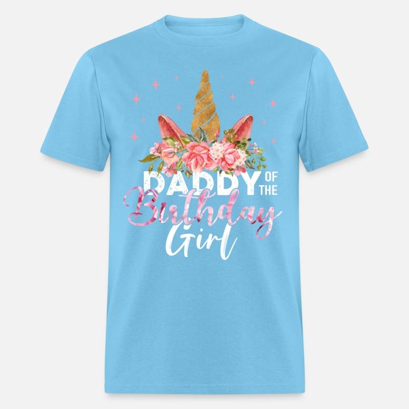 Daddy Of The Birthday Girl Father Flora Unicorn