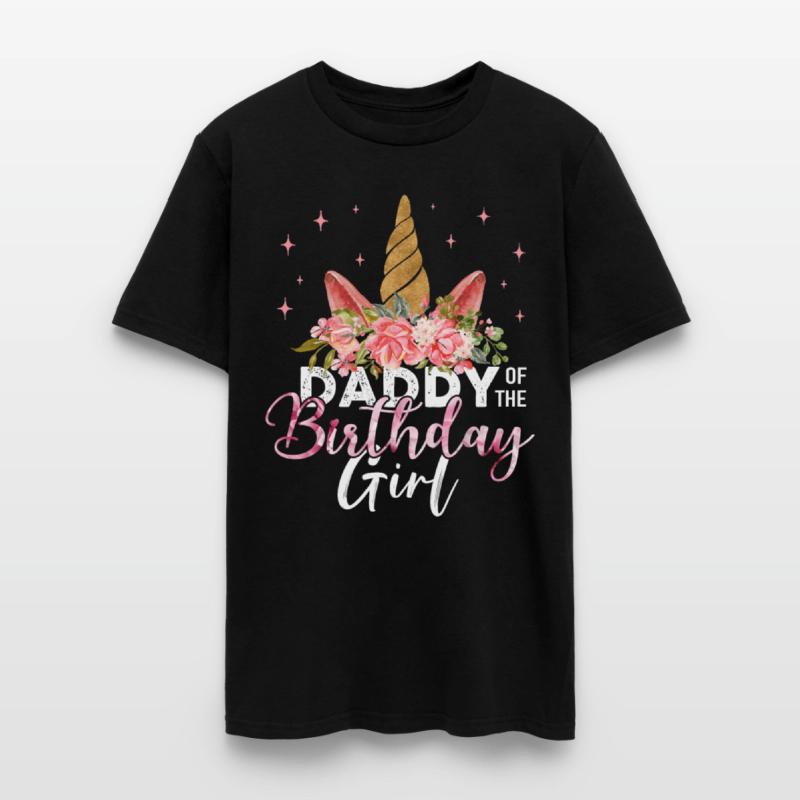 Daddy Of The Birthday Girl Father Flora Unicorn