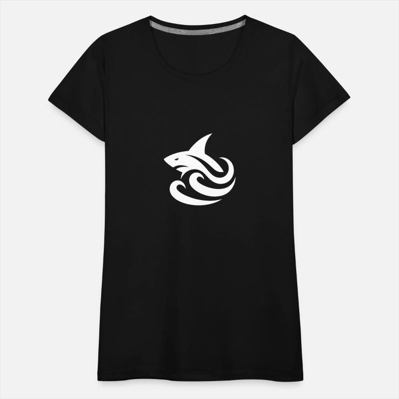 Dangerous Shark Tattoo Logo Waves Style