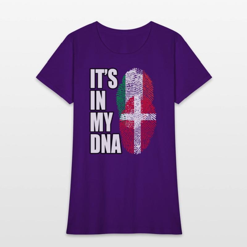 Danish And Italian Mix Heritage DNA Flag