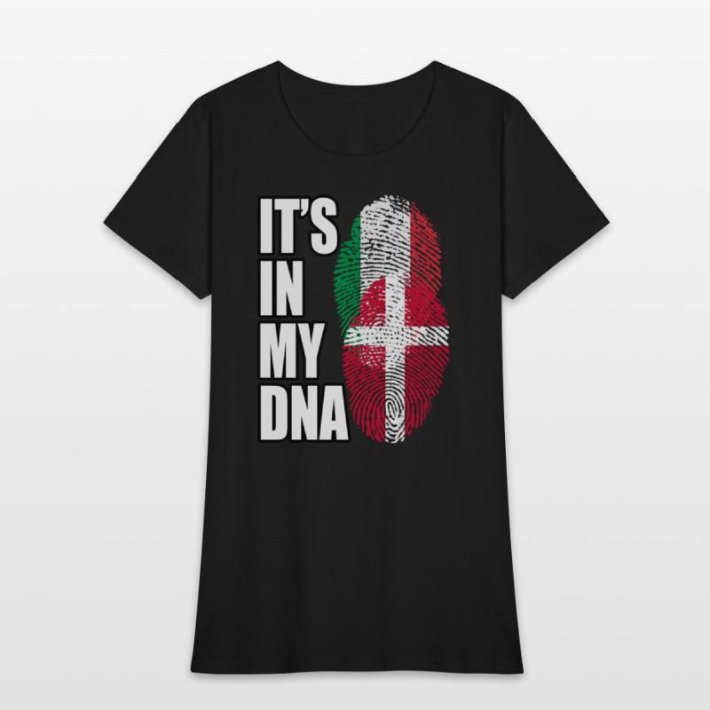 Danish And Italian Mix Heritage DNA Flag