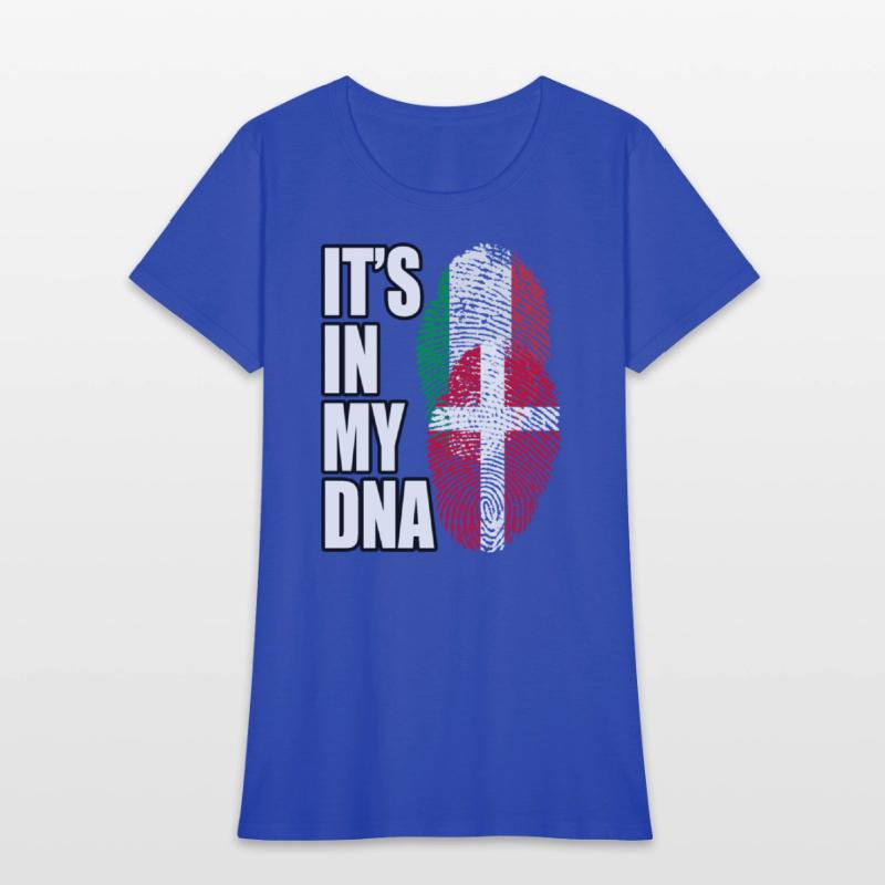 Danish And Italian Mix Heritage DNA Flag