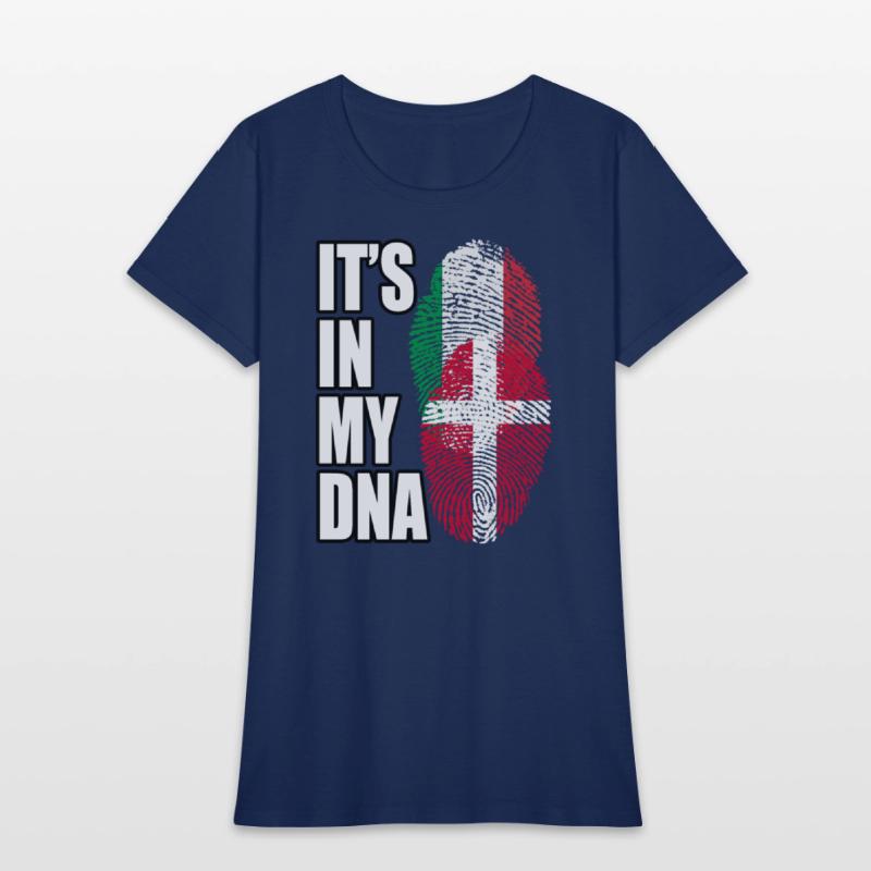Danish And Italian Mix Heritage DNA Flag