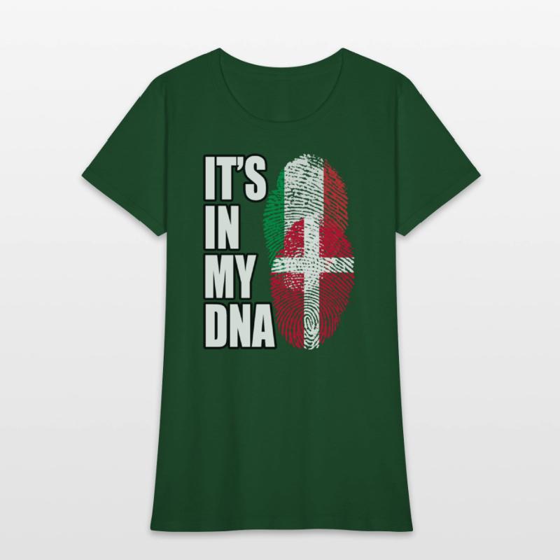 Danish And Italian Mix Heritage DNA Flag