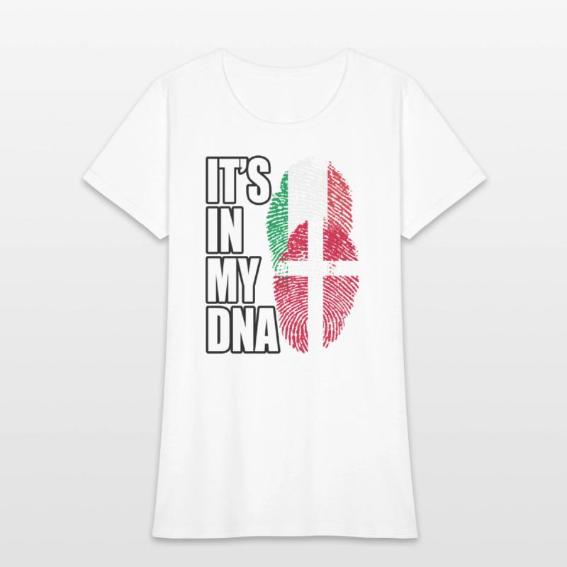 Danish And Italian Mix Heritage DNA Flag