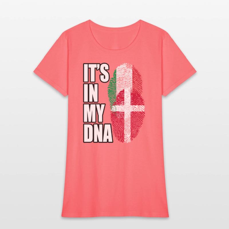 Danish And Italian Mix Heritage DNA Flag
