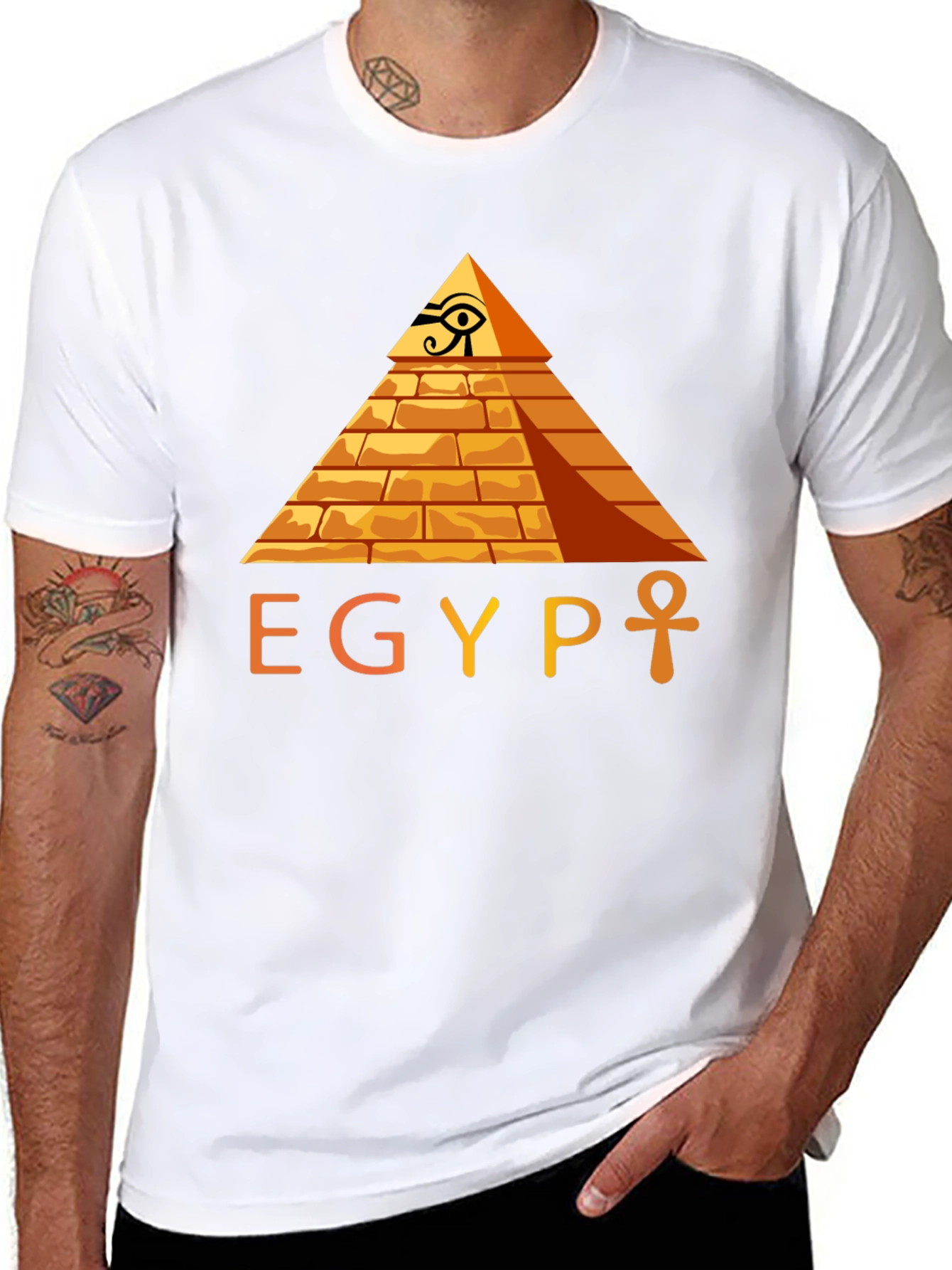 Egypt Pyramid Graphic Tee -  Ancient Egyptian Style T-Shirt