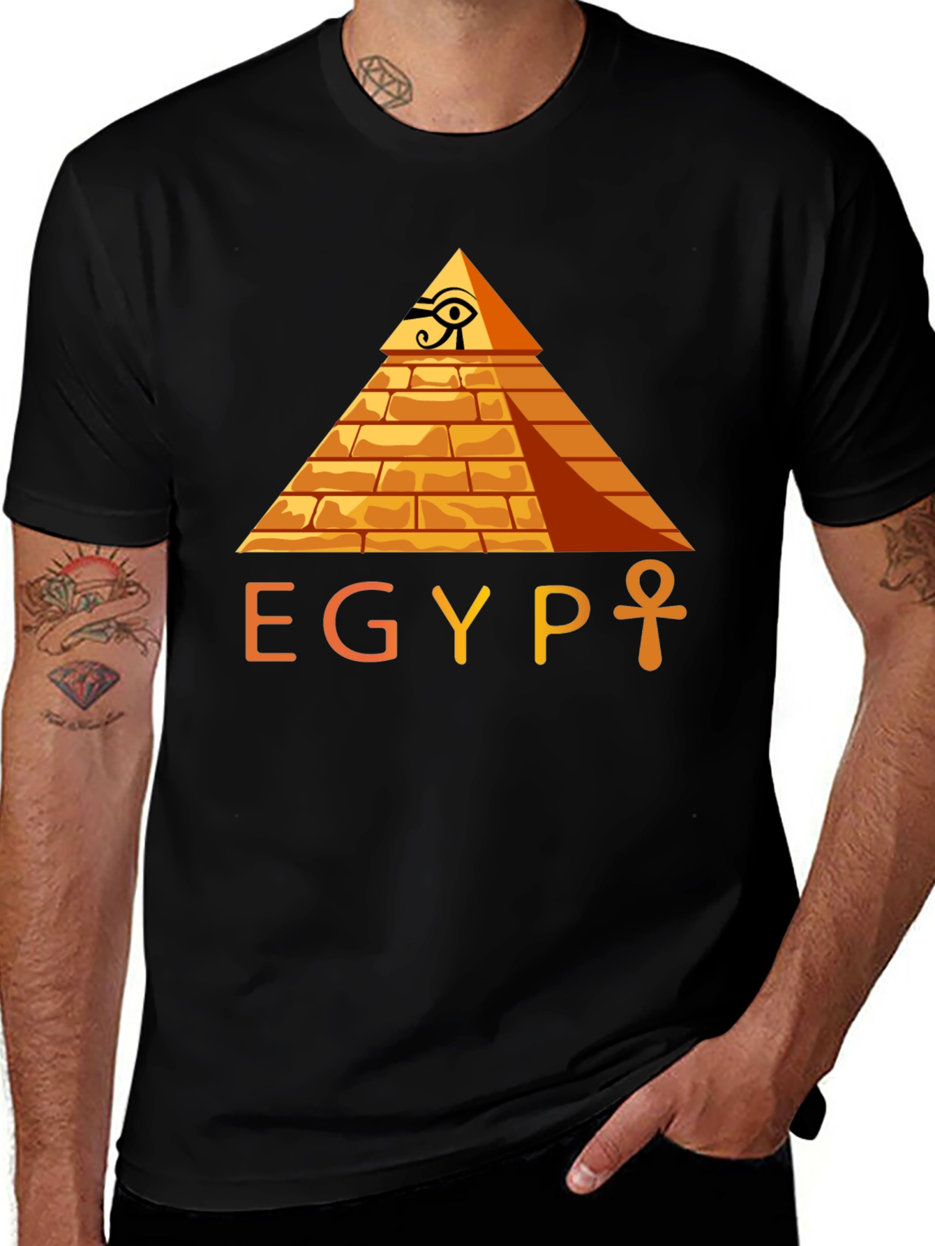 Egypt Pyramid Graphic Tee -  Ancient Egyptian Style T-Shirt