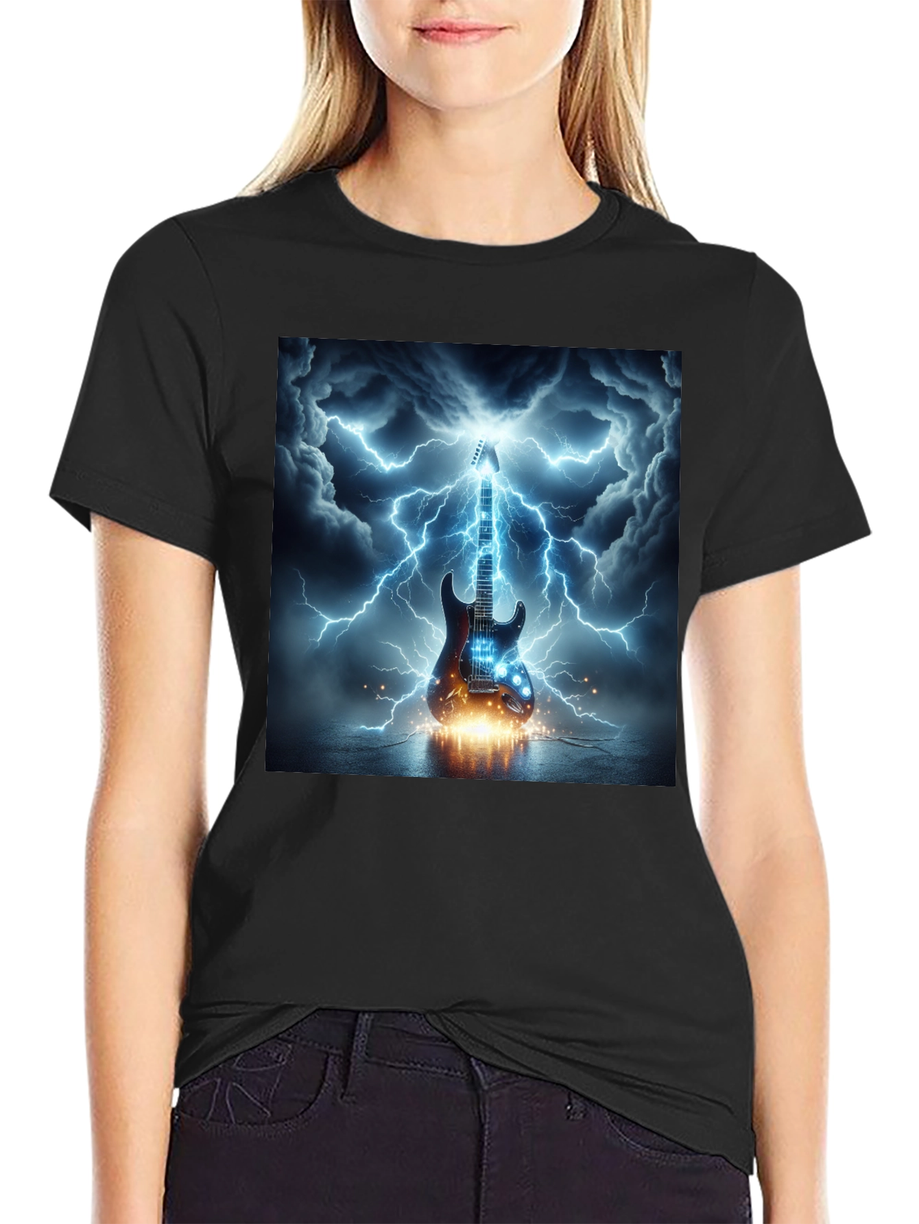 Electric Guitar Lightning T-Shirt
