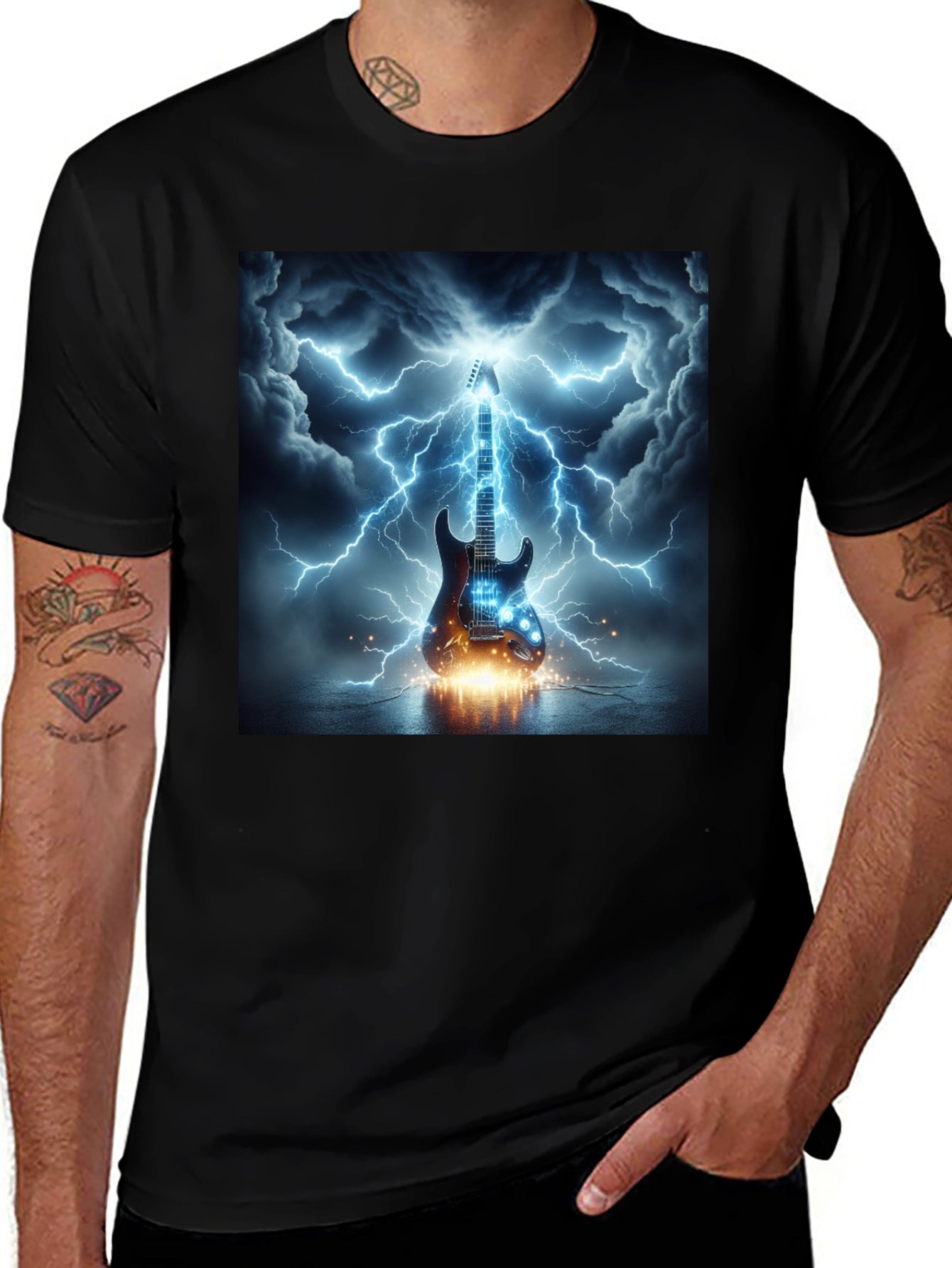 Electric Guitar Lightning T-Shirt