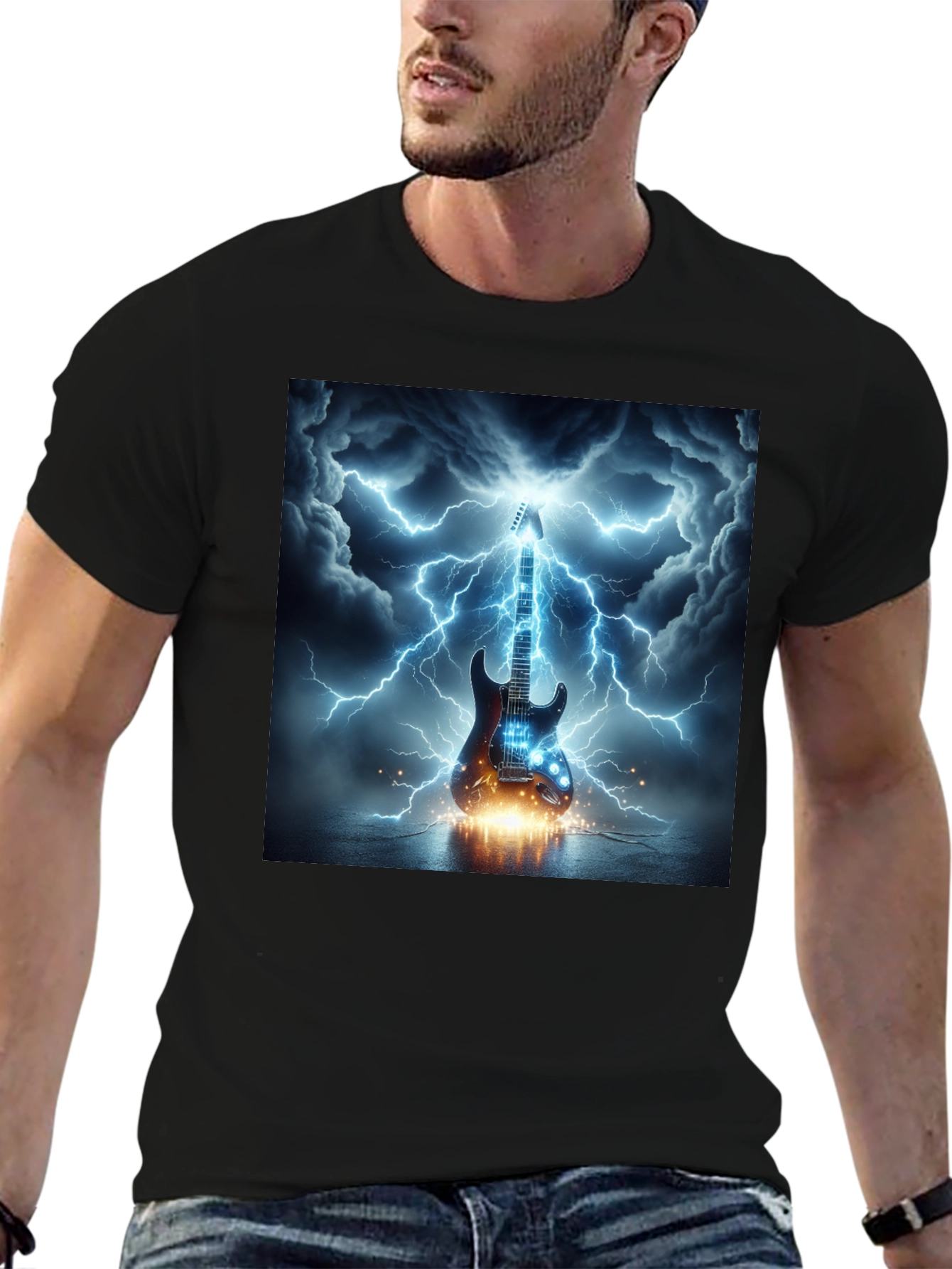 Electric Guitar Lightning T-Shirt