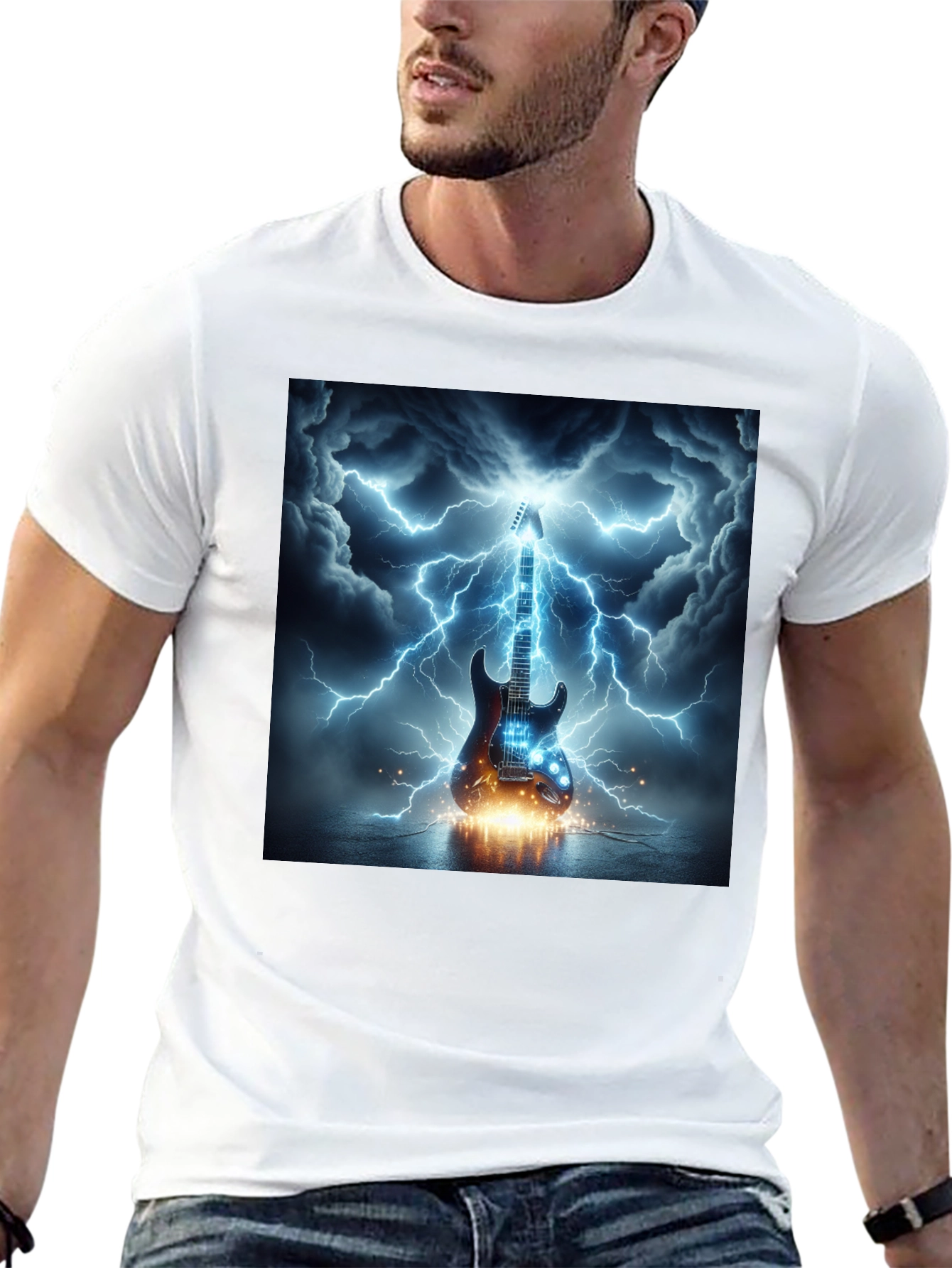 Electric Guitar Lightning T-Shirt